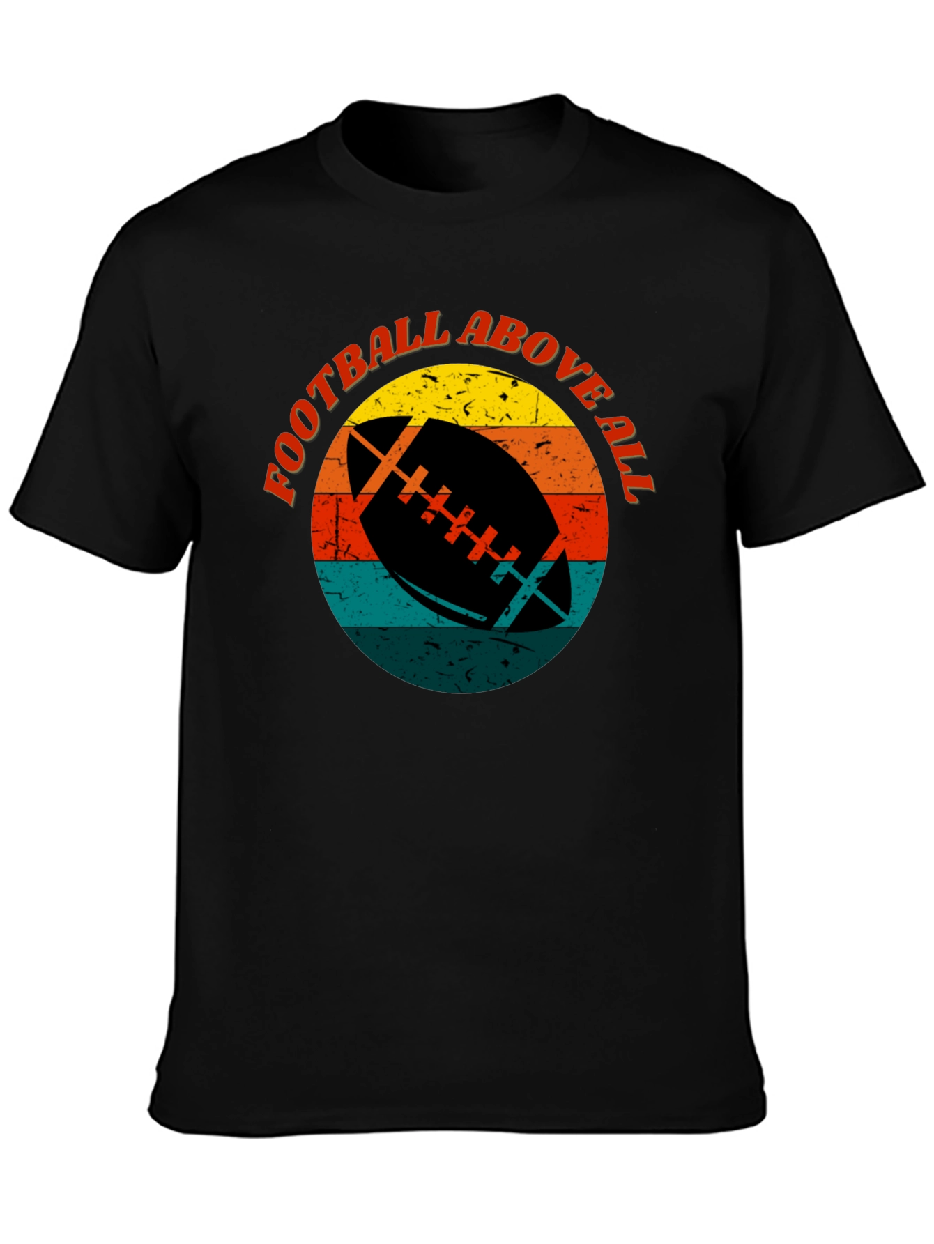 Black Football Above All Retro Graphic T-Shirt view 3