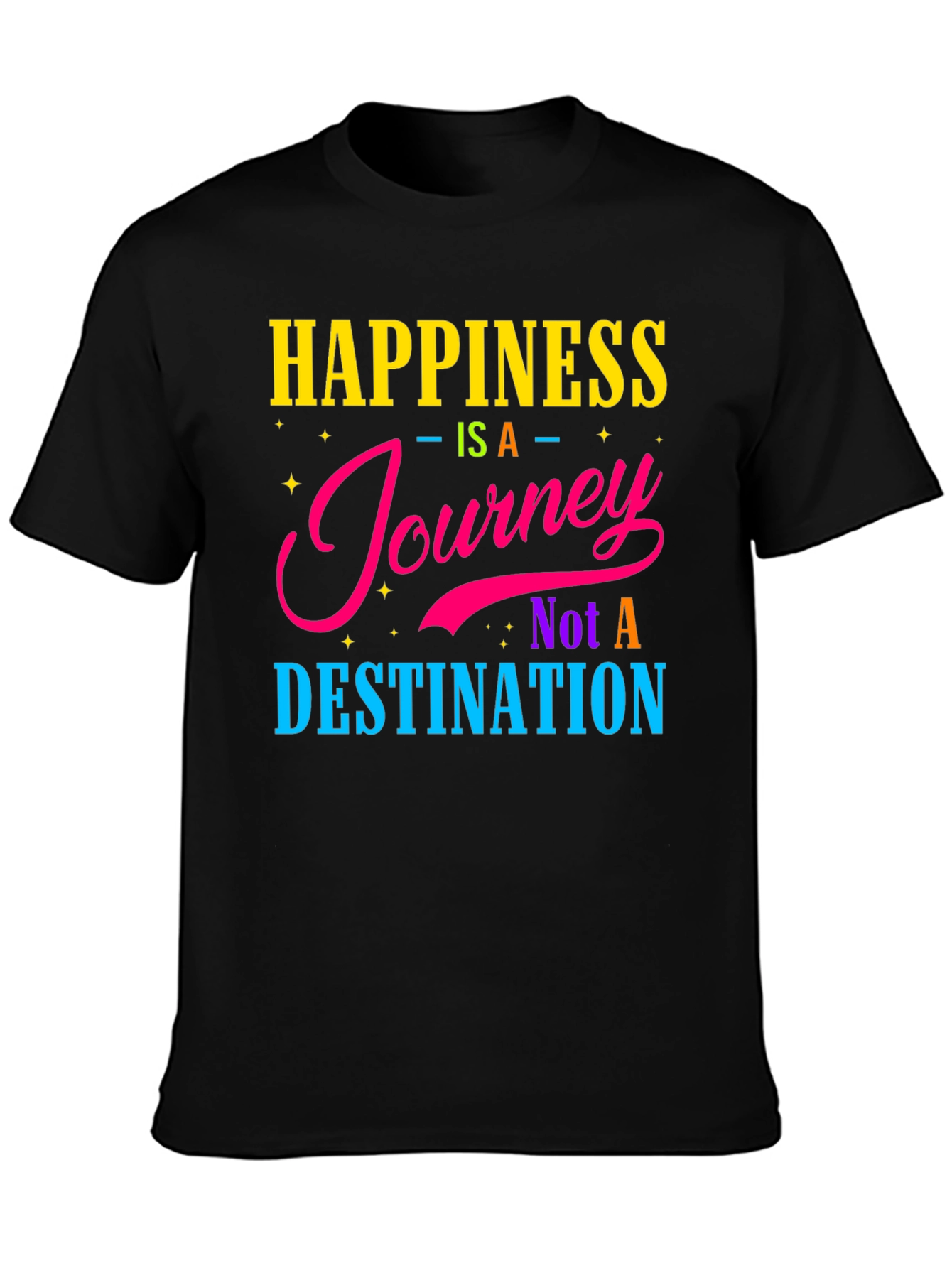 Black Happiness Journey Graphic T-Shirt view 3