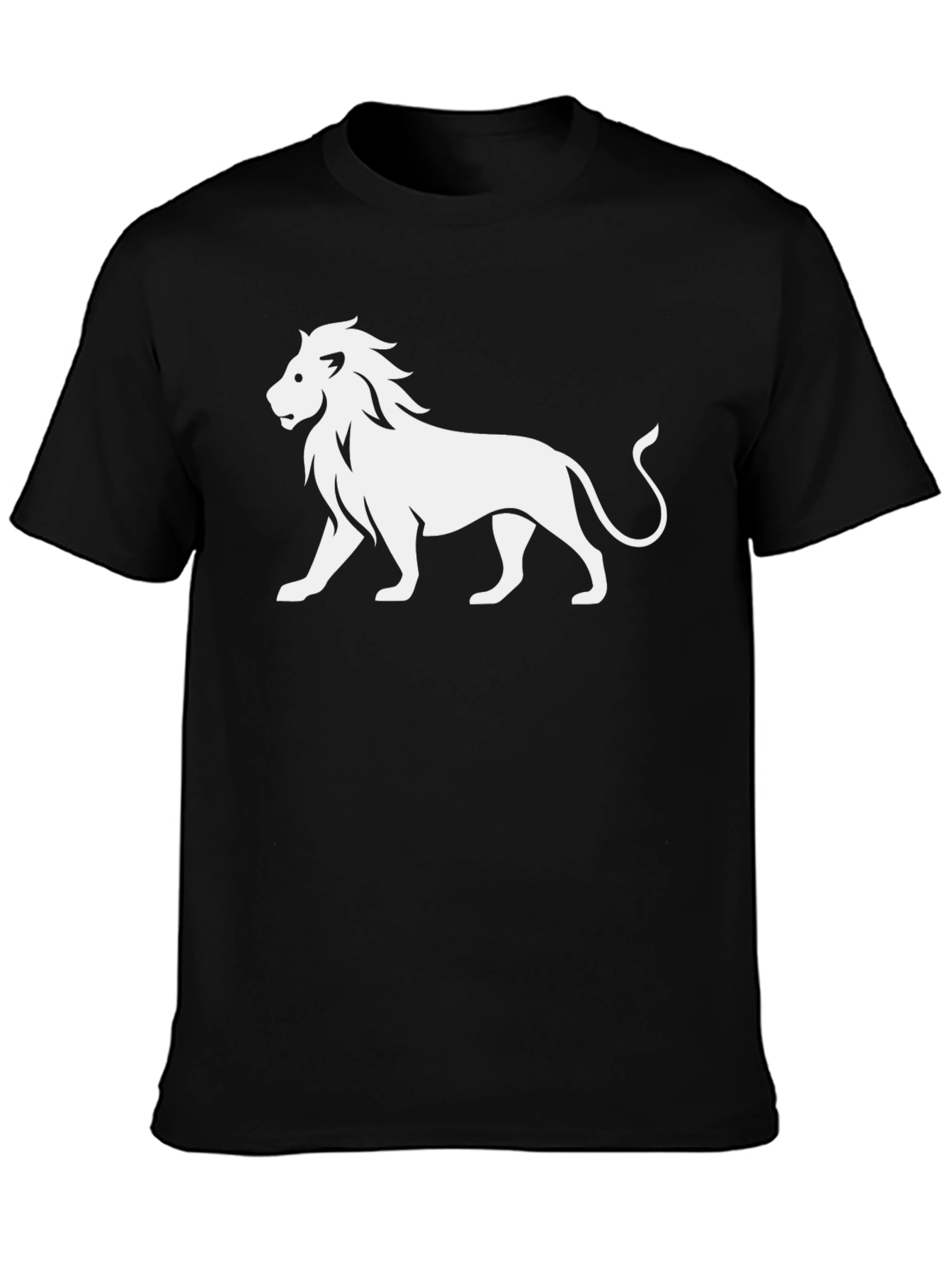 Black Lion Graphic Print Black T-Shirt view 3