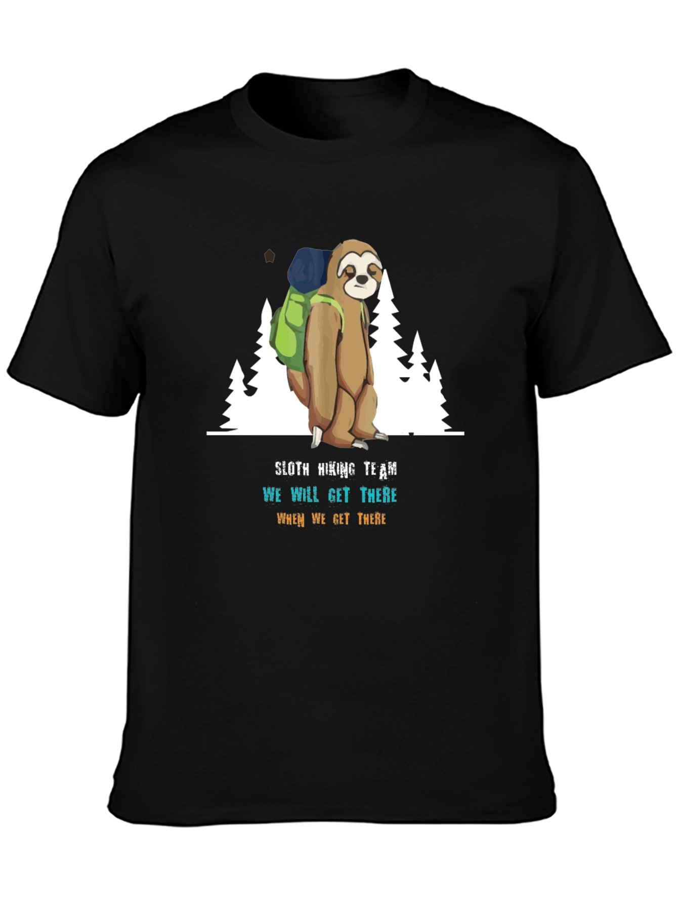 Black Sloth Hiking Team Graphic Tee - Relaxed Fit view 3