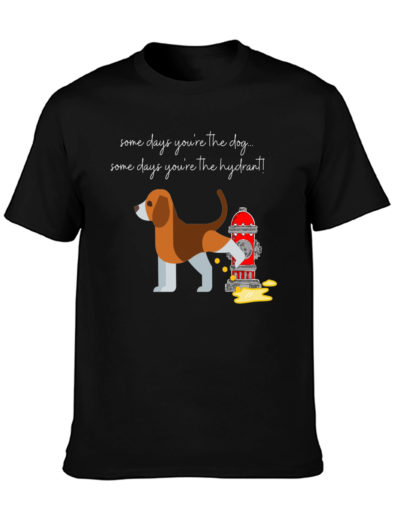 Black Dog and Hydrant Graphic T-Shirt - Funny & Stylish view 3