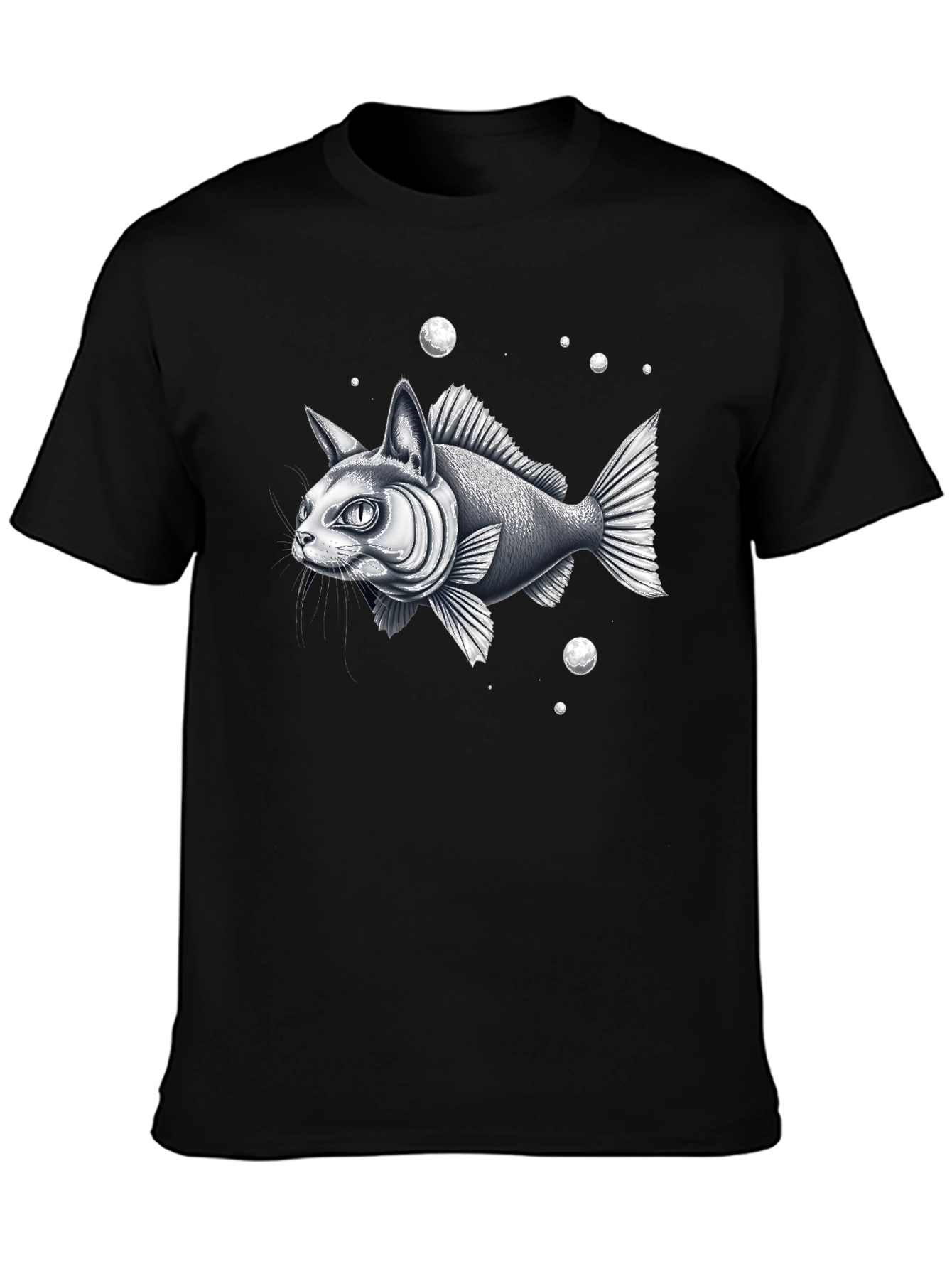 Black Catfish Graphic Tee - Unique Animal Hybrid Design view 3