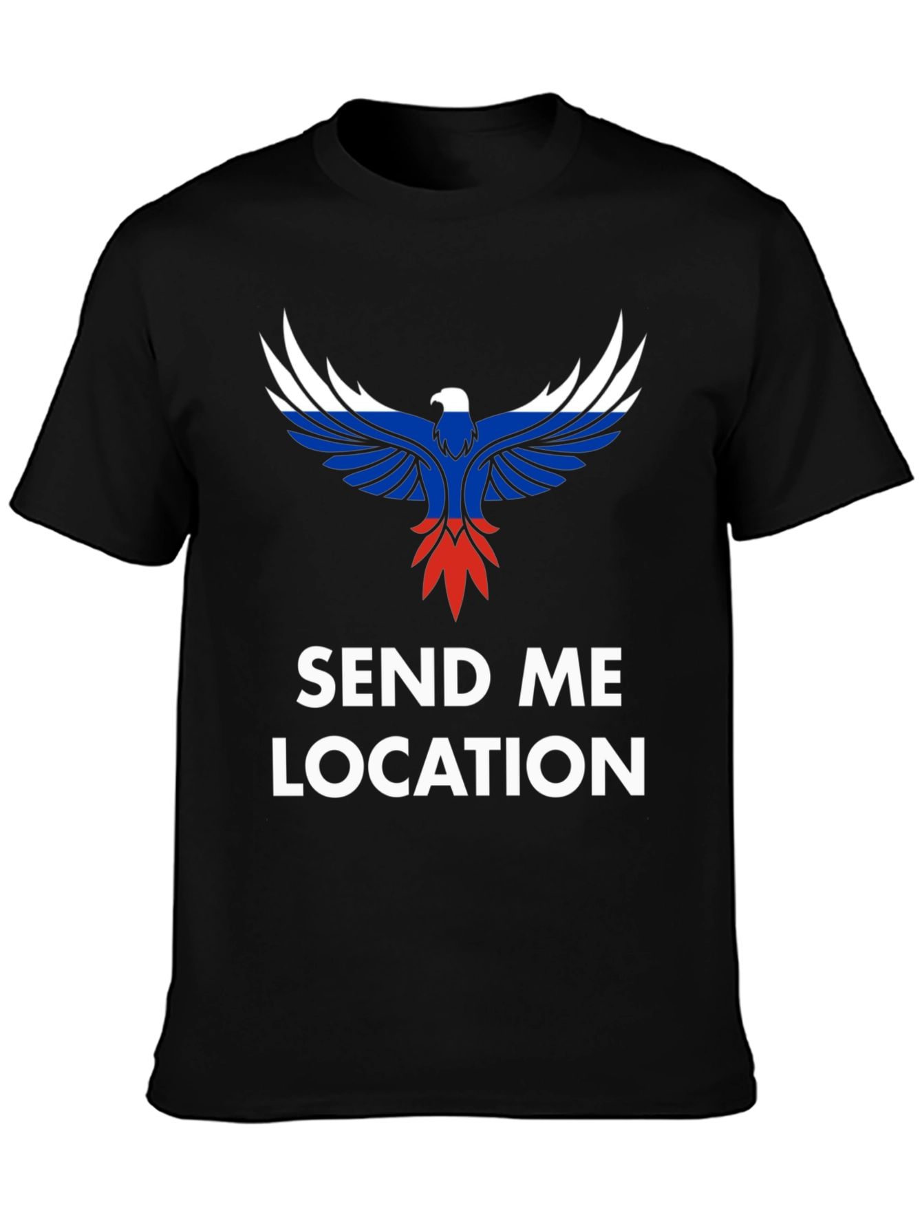 Black Send Me Location Tee - Patriotic Eagle Design view 3