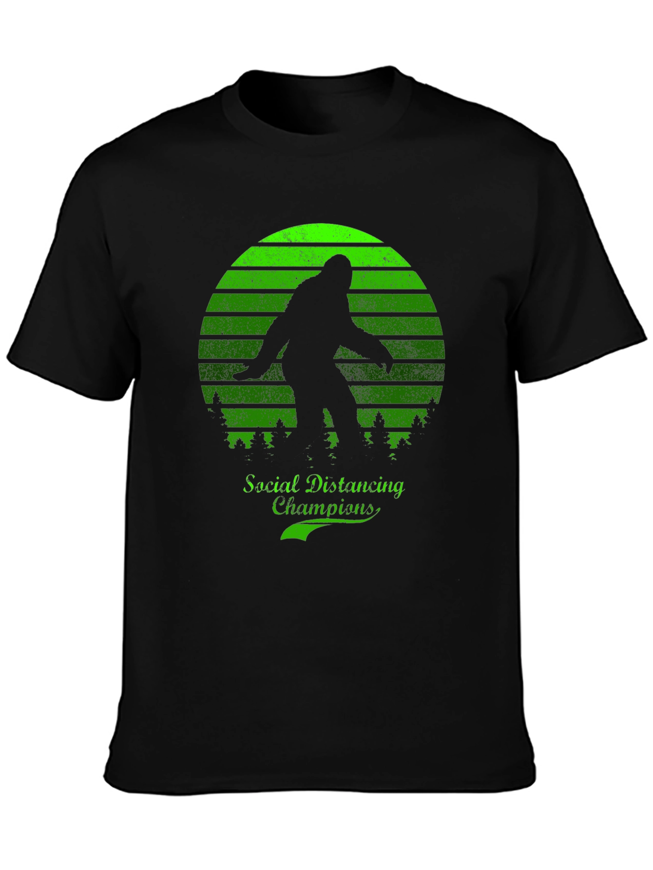 Black Social Distancing Champion Bigfoot T-Shirt view 3