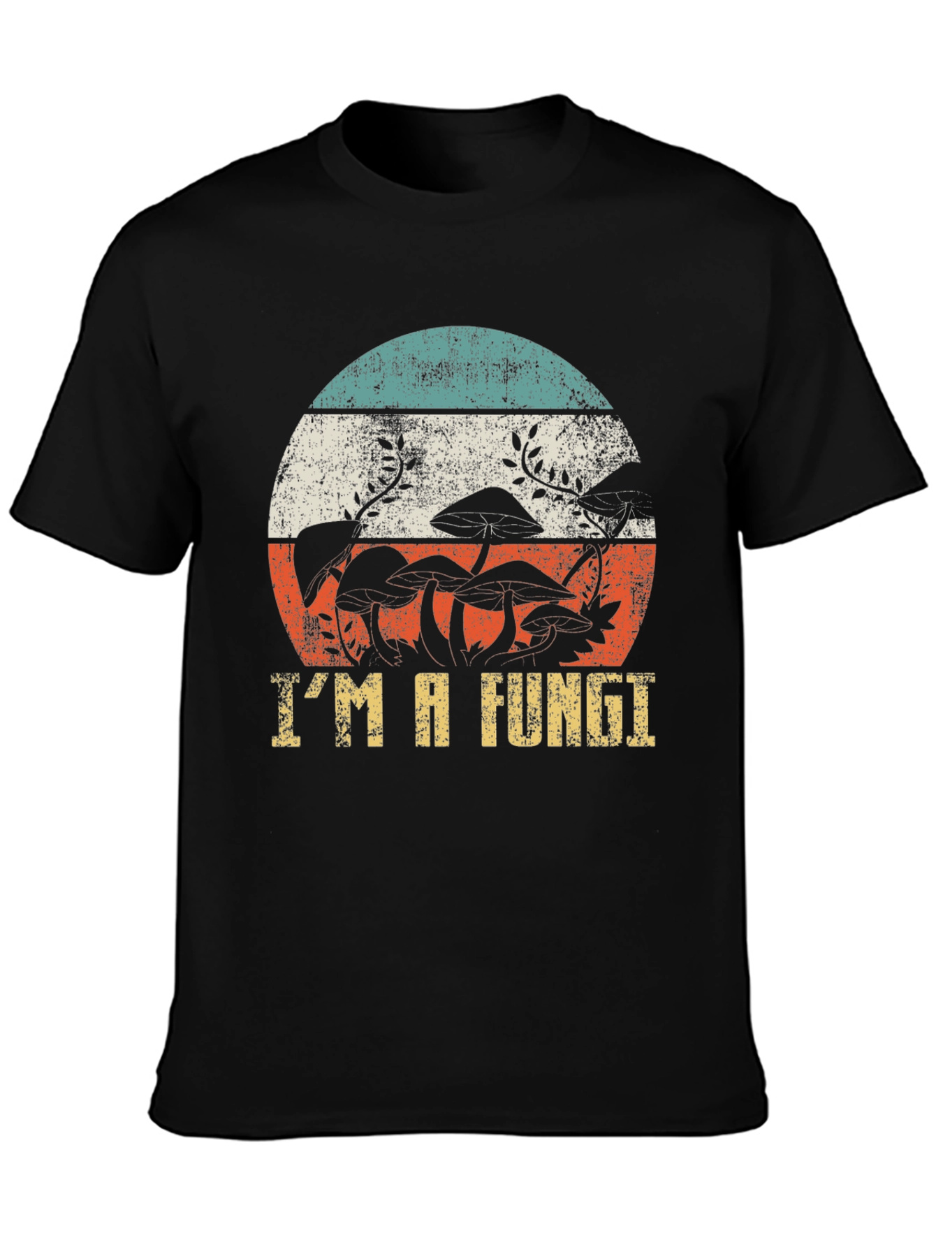 Black I'm a Fungi T-Shirt - Retro Mushroom Graphic Tee view 3