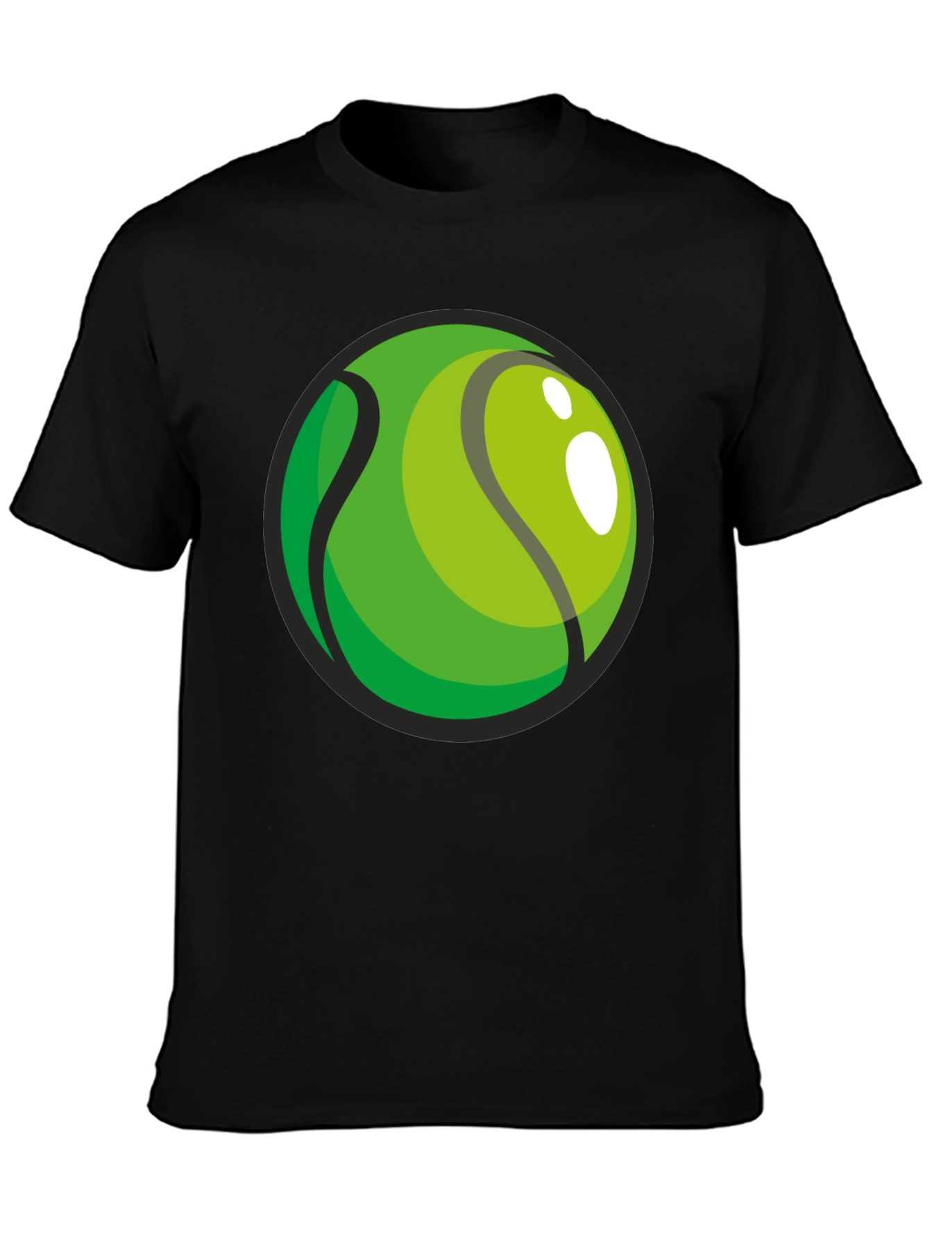 Black Tennis Ball Graphic Black T-Shirt view 3