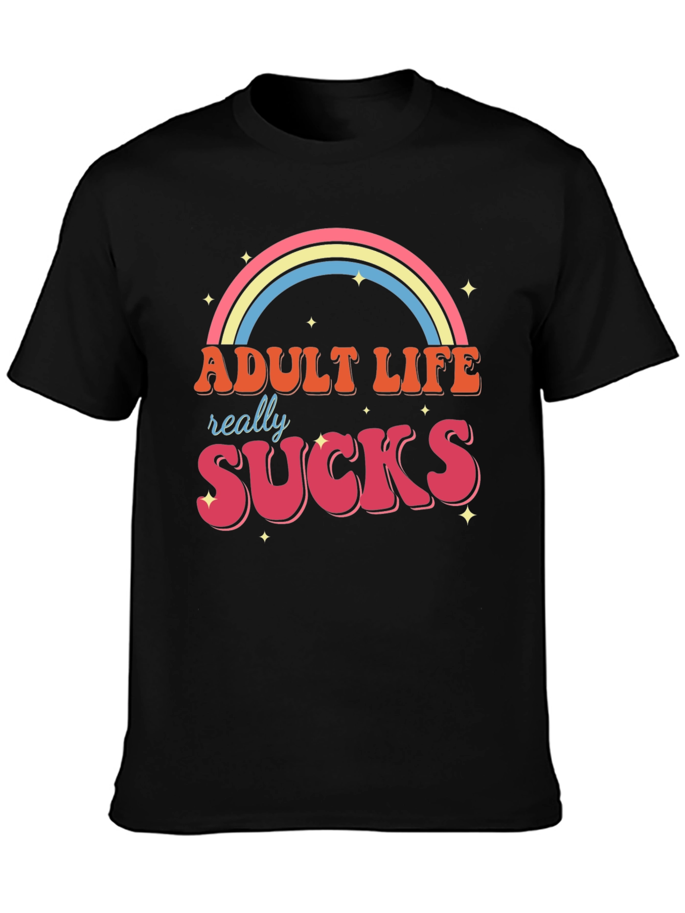 Black Adult Life Sucks Graphic T-Shirt view 3
