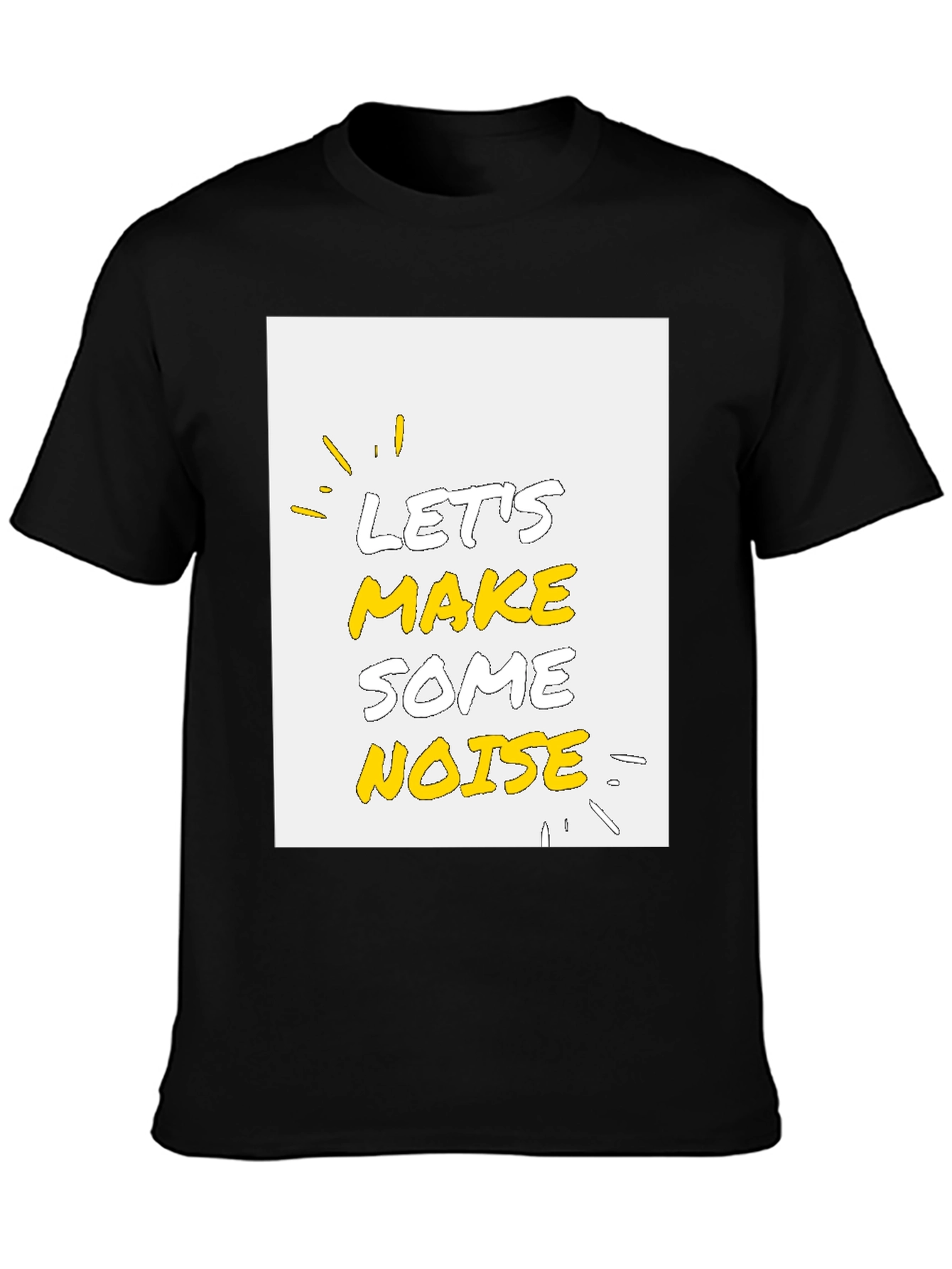Black Let's Make Some Noise Graphic Tee - Black Cotton T-Shirt view 3