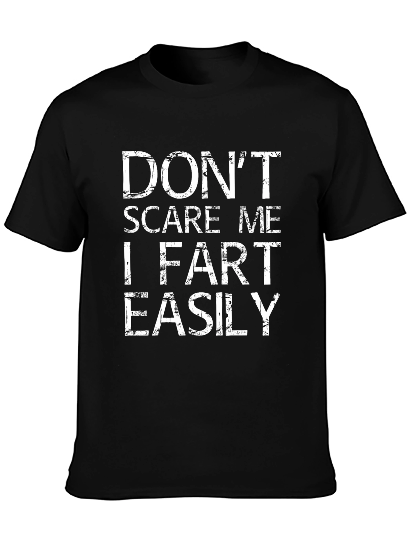 Black Funny "Don't Scare Me" Graphic T-Shirt view 3