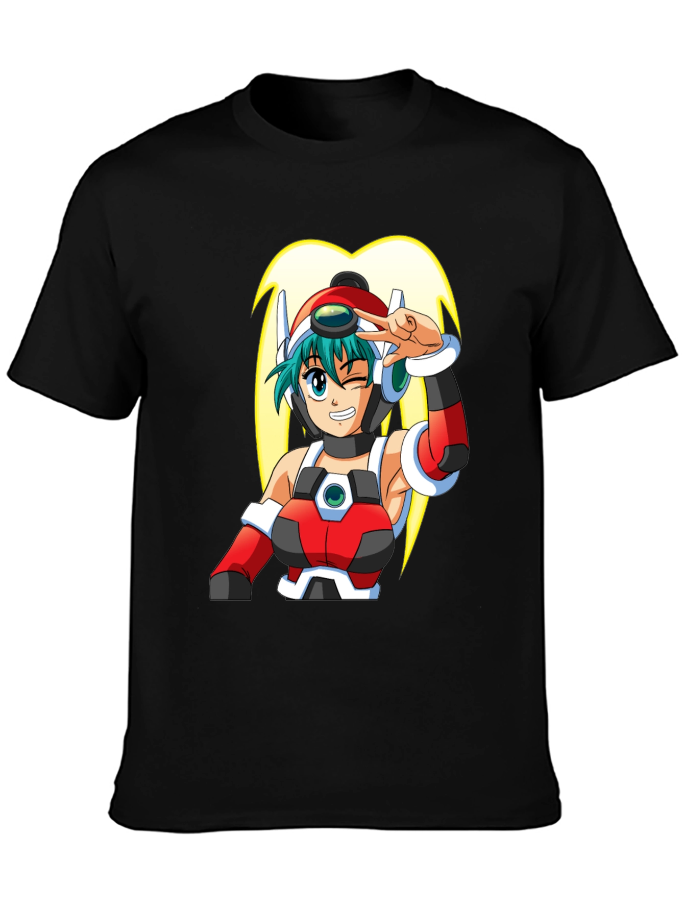 Black Anime Girl Graphic T-Shirt - Black Cotton Tee view 3