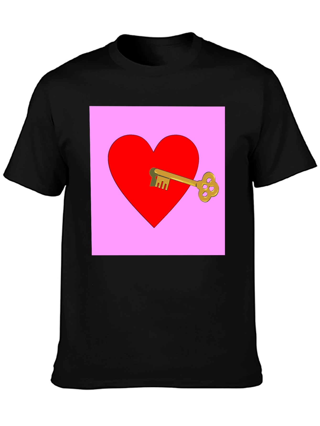 Black Key to My Heart Graphic Tee - Black view 3