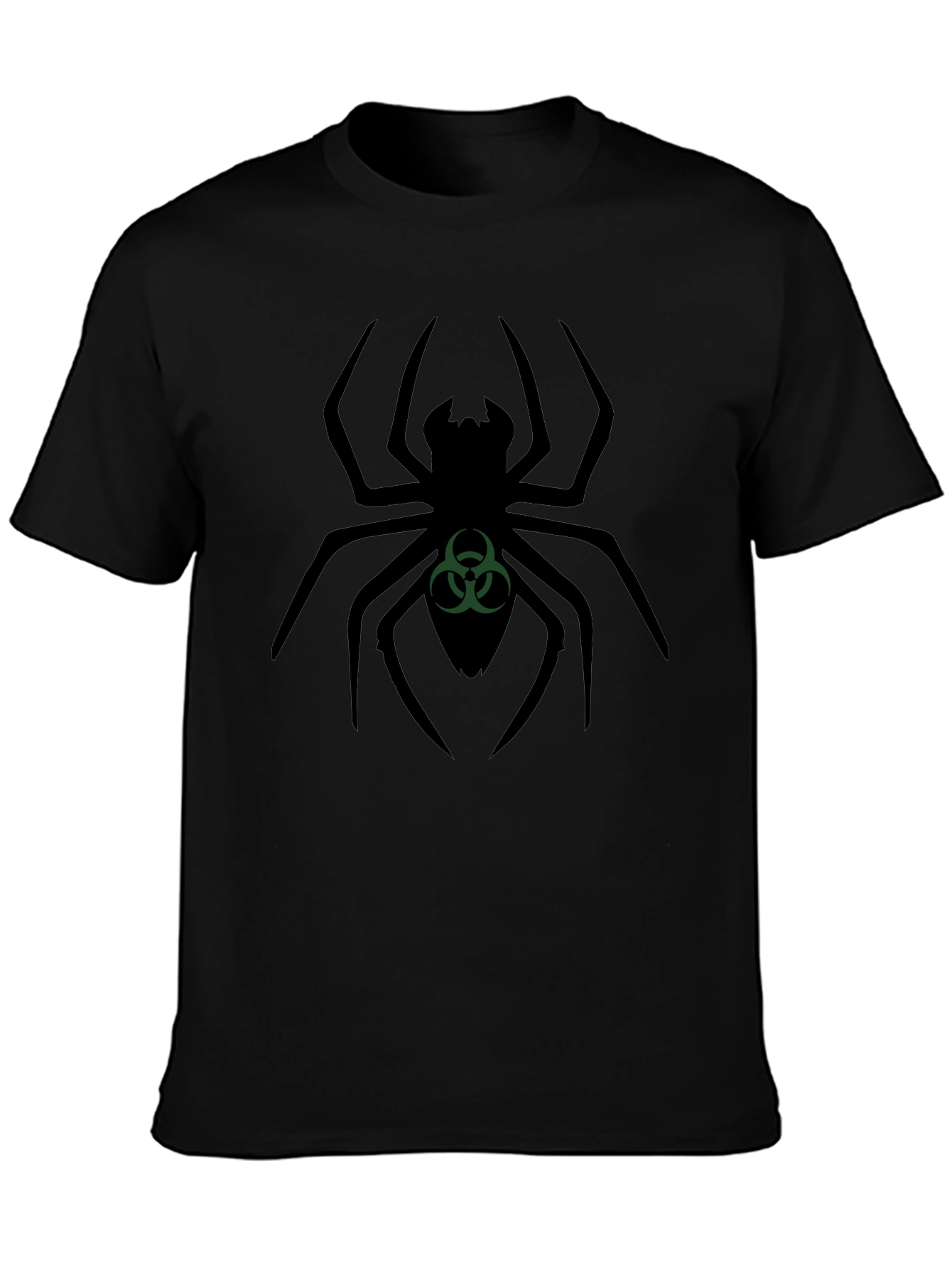 Black Biohazard Spider Graphic T-Shirt view 3
