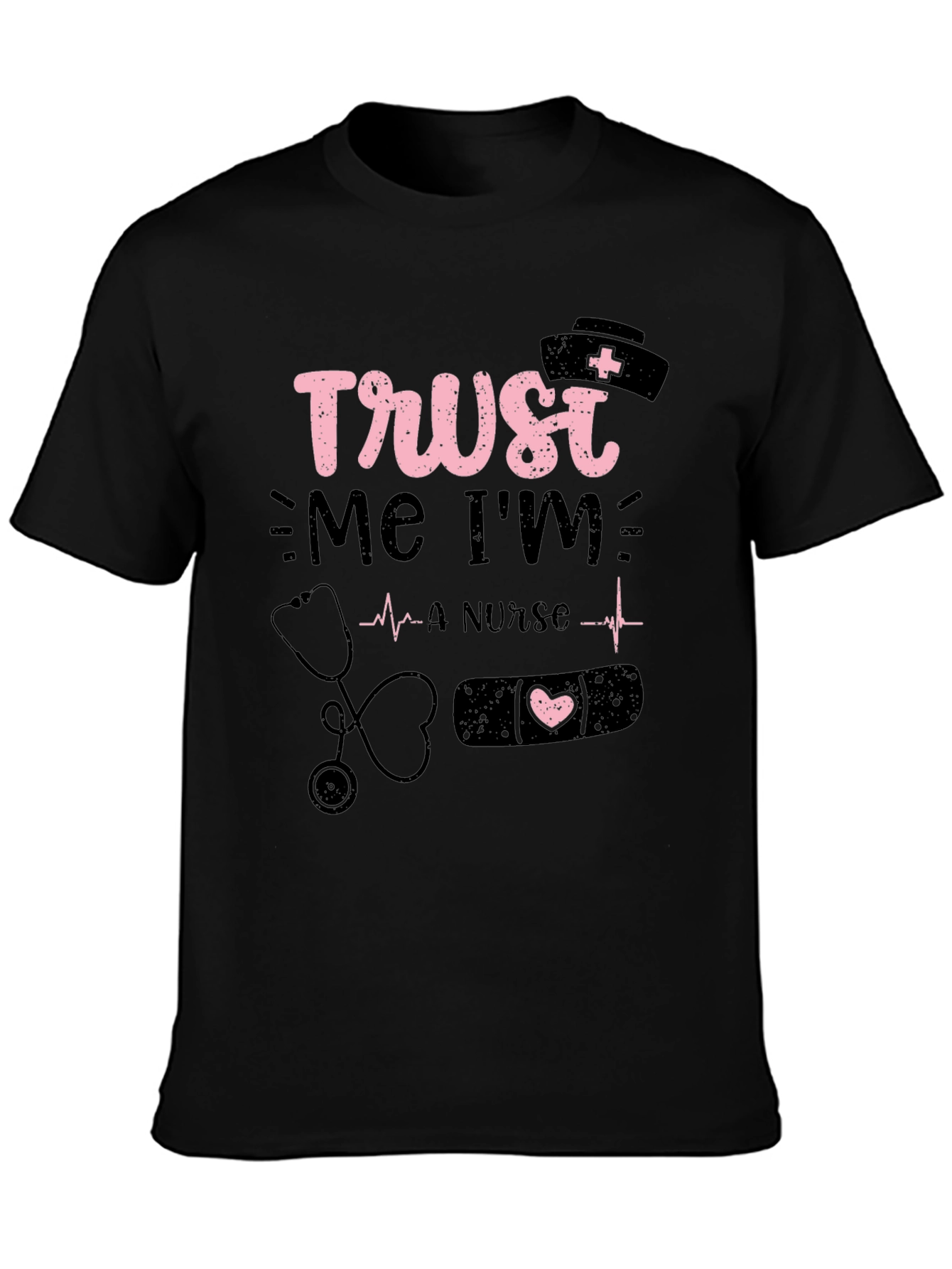 Black Trust Me I'm a Nurse T-Shirt view 3