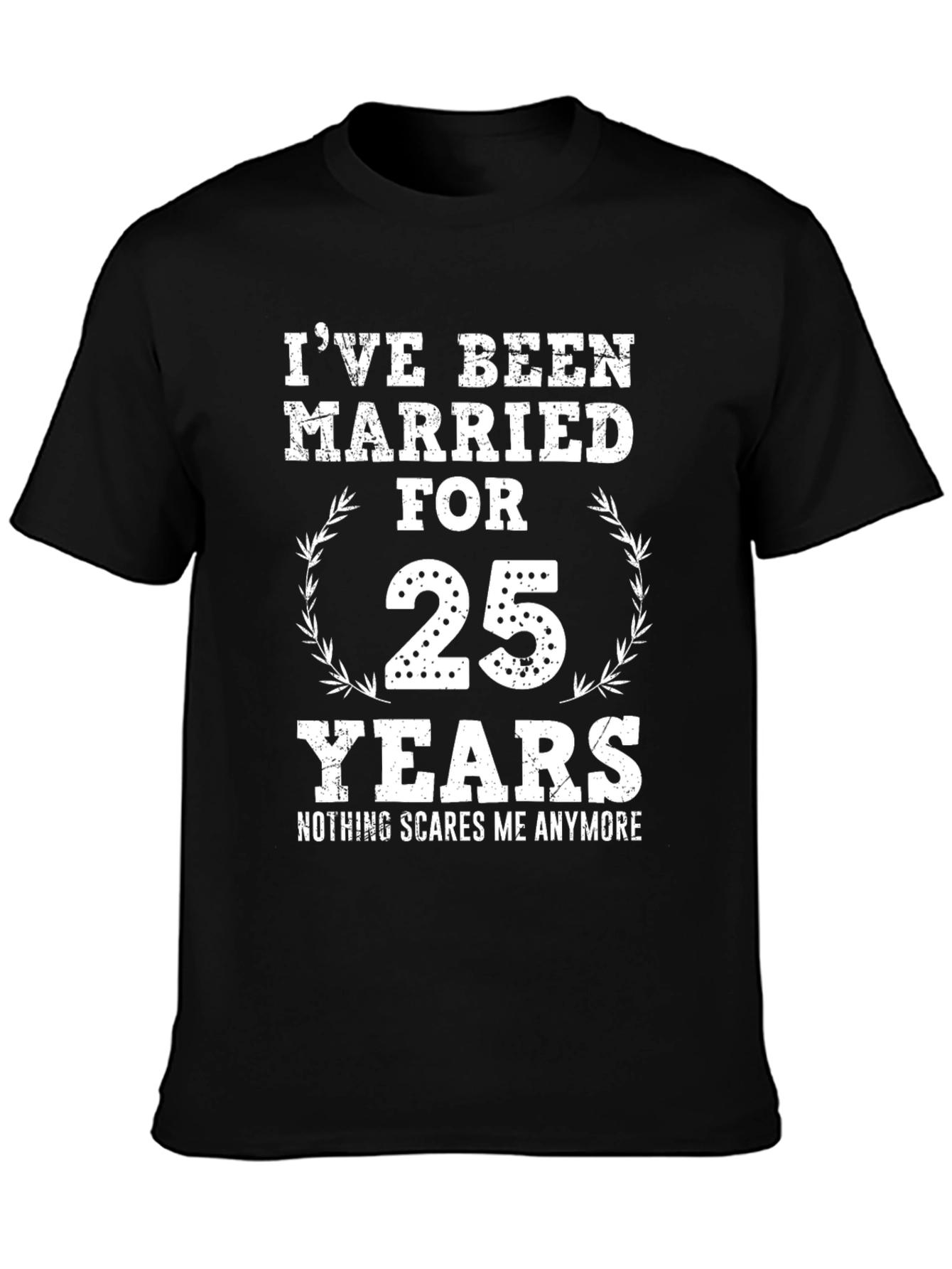 Black Married 25 Years Funny Graphic Tee view 3
