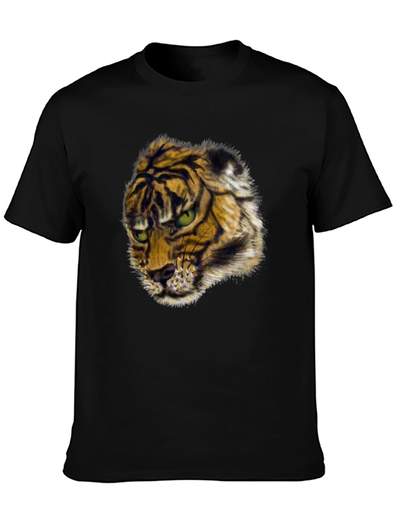 Black Men's Black Tiger Graphic Tee view 3