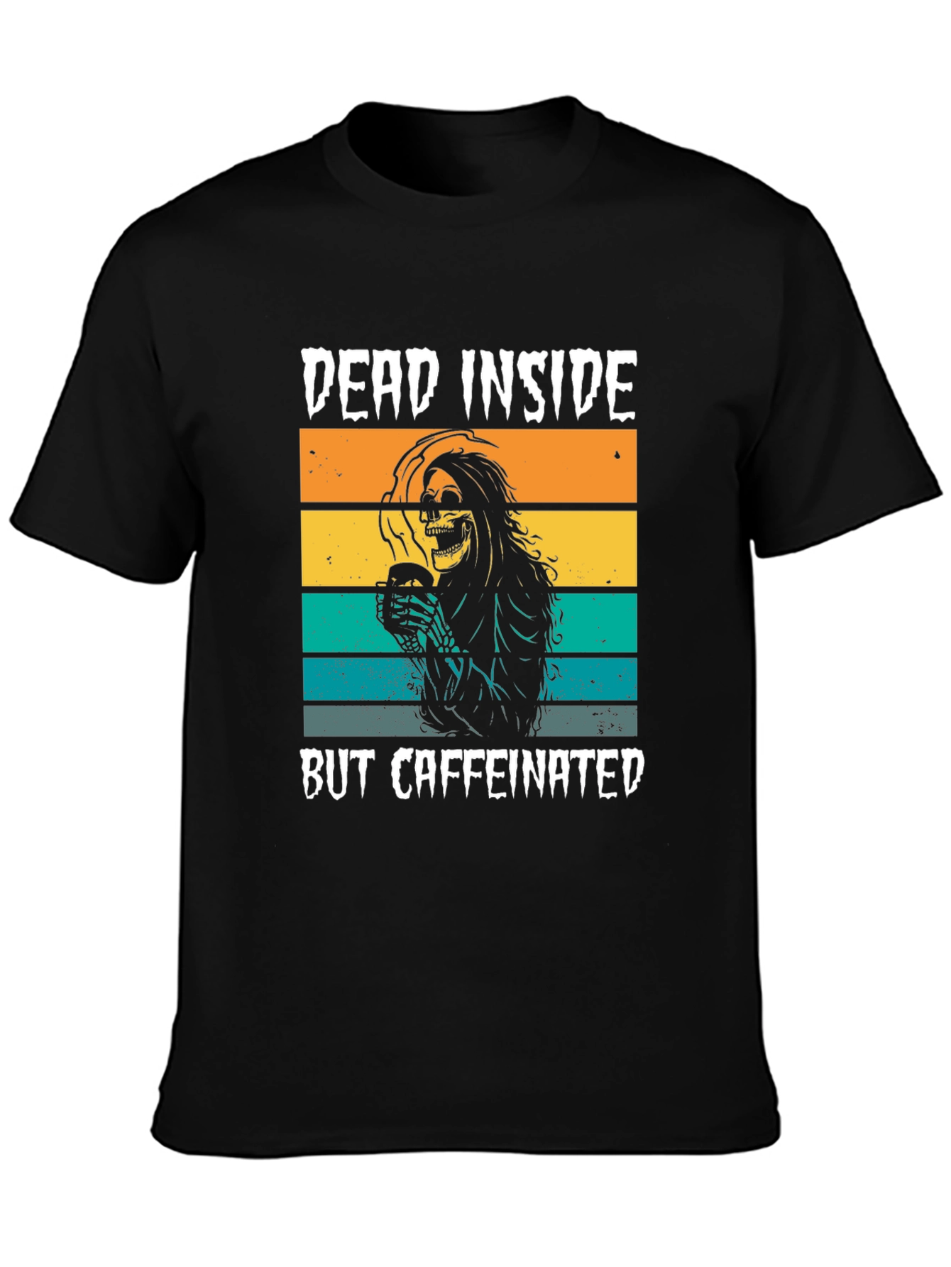 Black Dead Inside But Caffeinated Graphic Tee view 3
