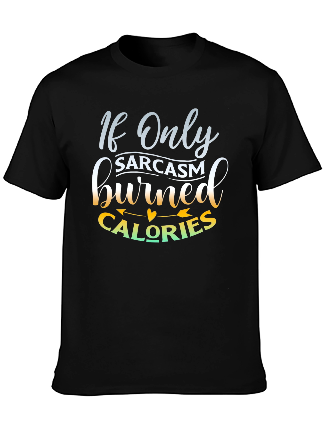 Black Sarcasm Calories Graphic T-Shirt - Unisex view 3