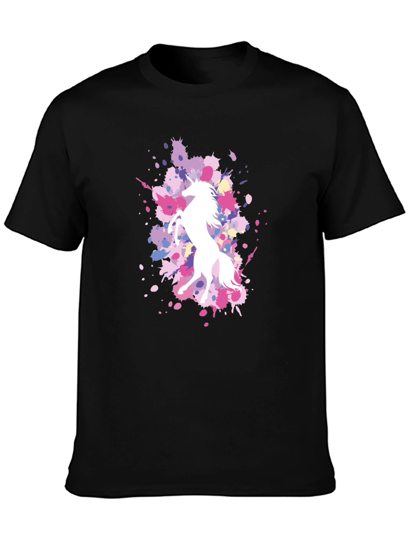 Black Unicorn Splatter T-Shirt view 3