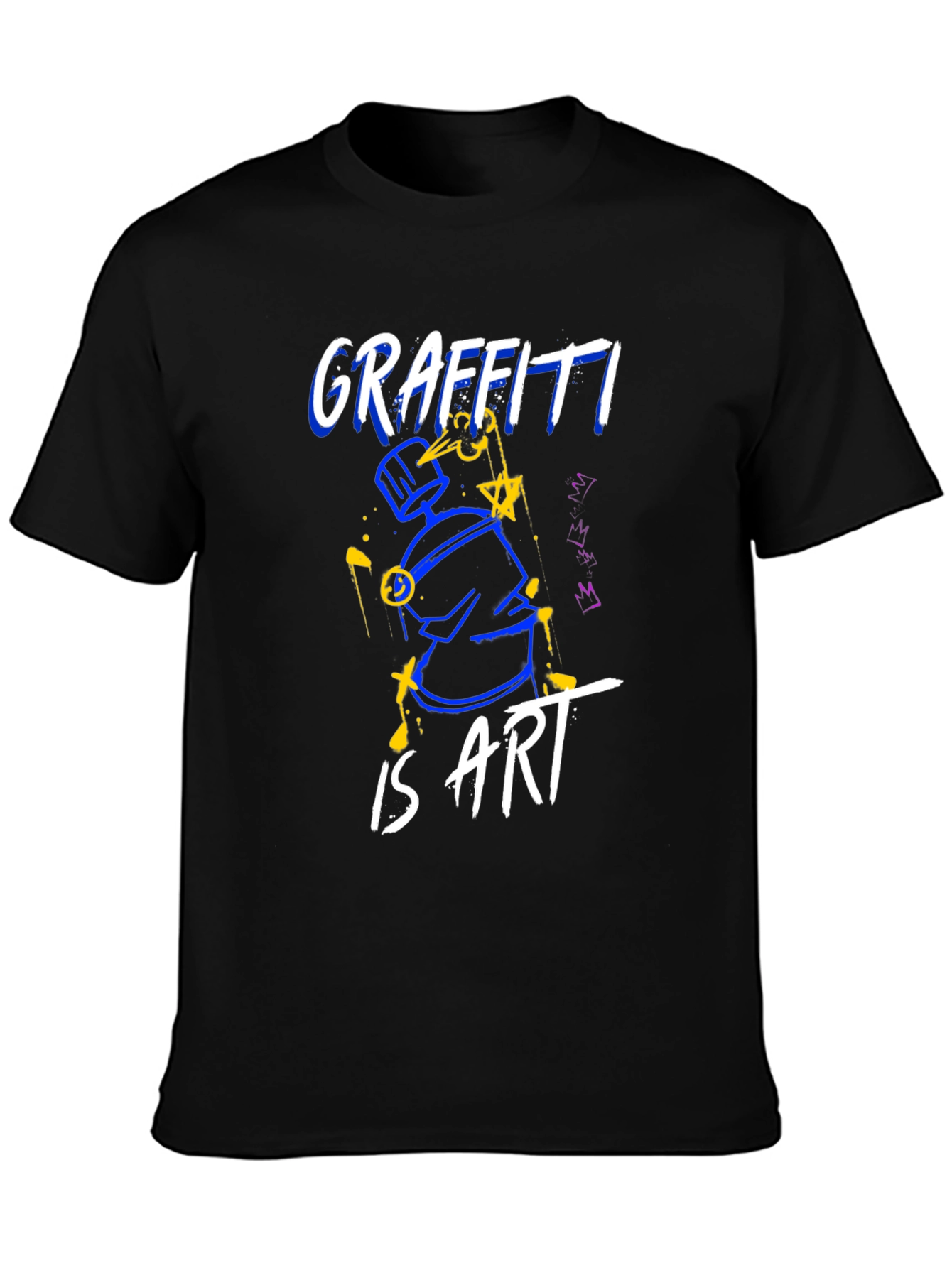 Black Graffiti Is Art Black Graphic Tee view 3