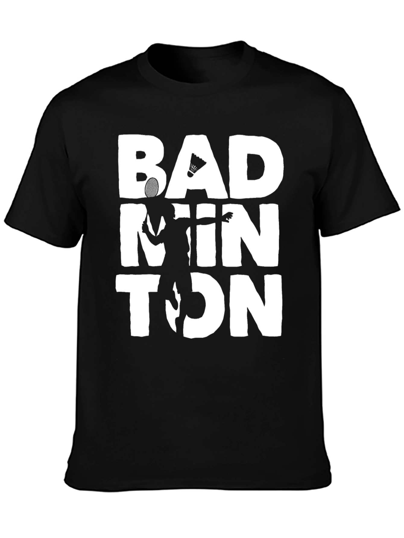 Black Badminton Graphic Tee - Sporty Style view 3