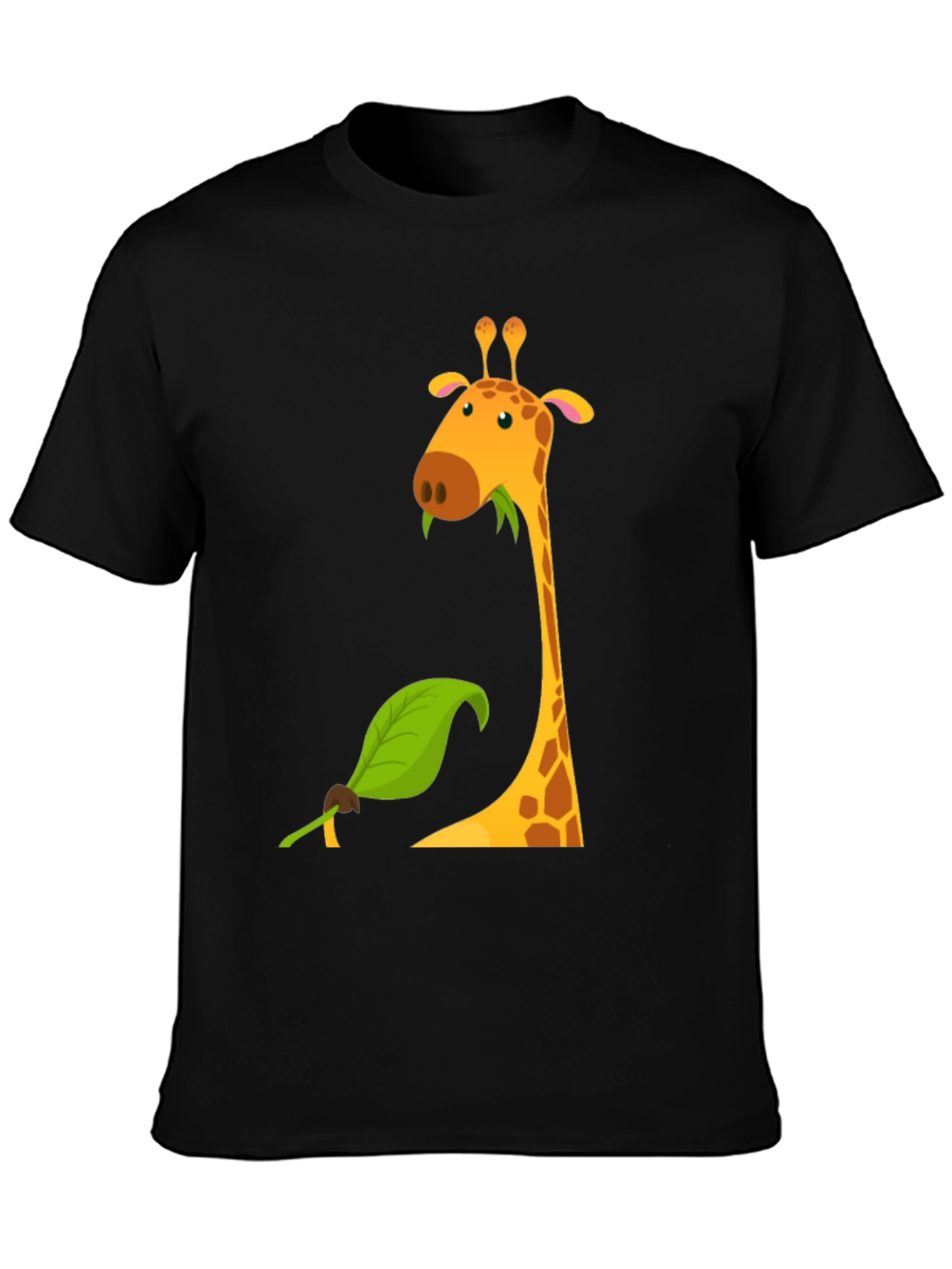Black Giraffe Graphic Tee - Black Cotton Blend view 3