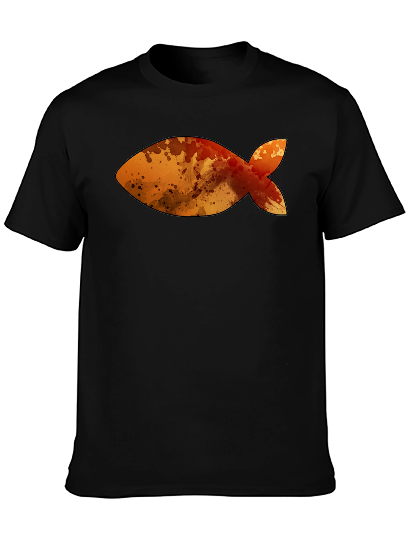 Fish Graphic Men's Black T-Shirt - 3