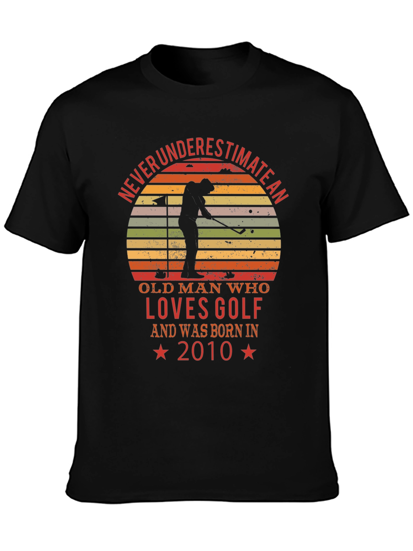 Black Golf Lover 2010 Birthday T-Shirt view 3