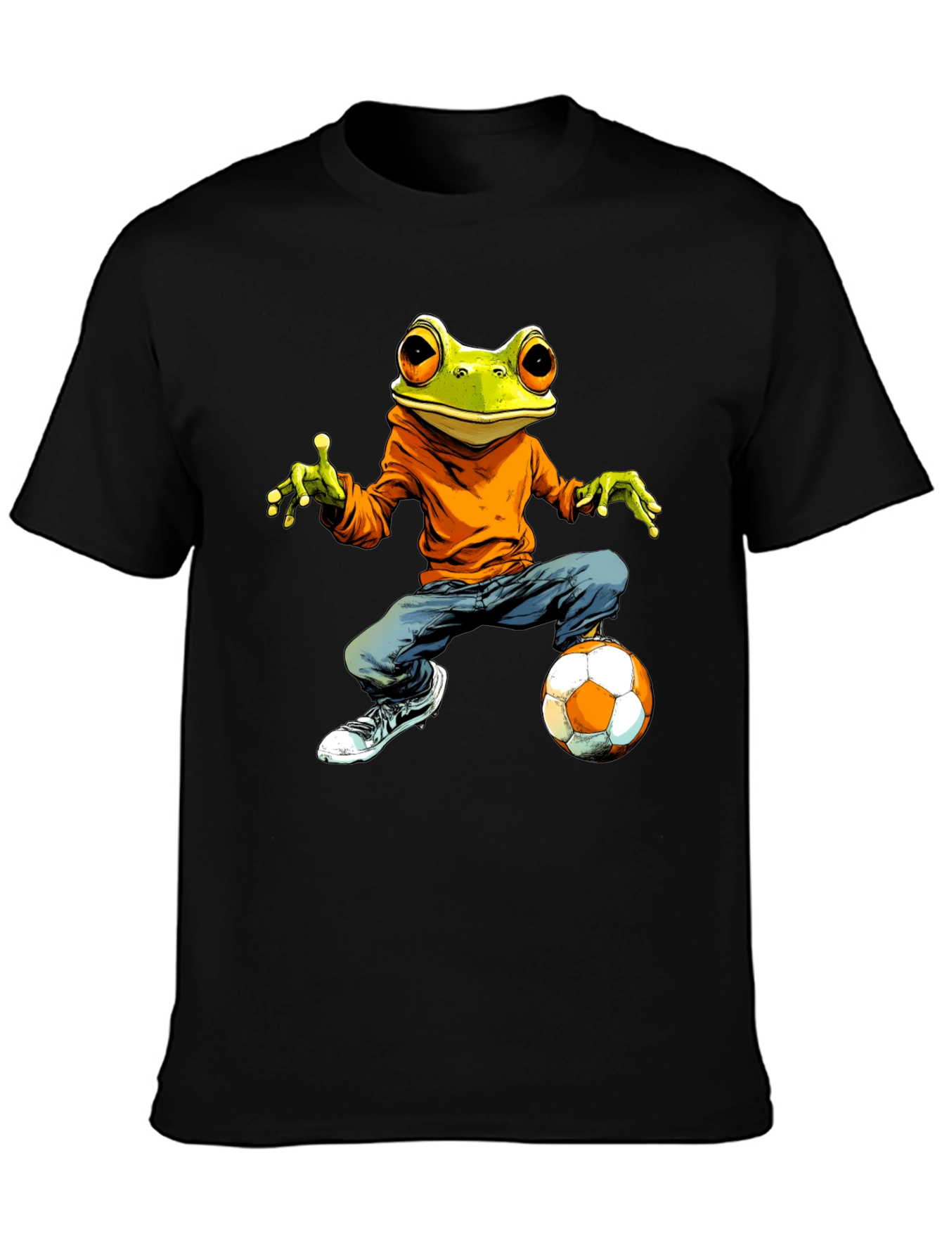 Black Frog Soccer Player Graphic Tee view 3