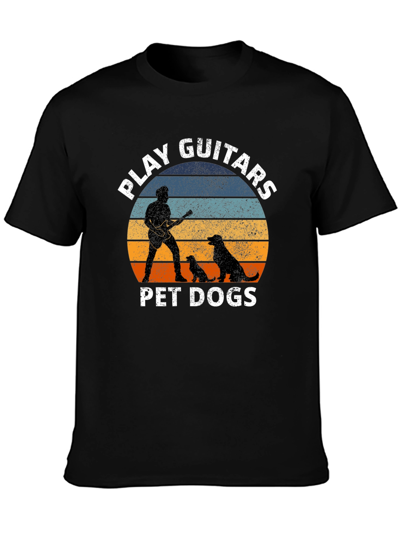 Black Play Guitars Pet Dogs Graphic Tee view 3