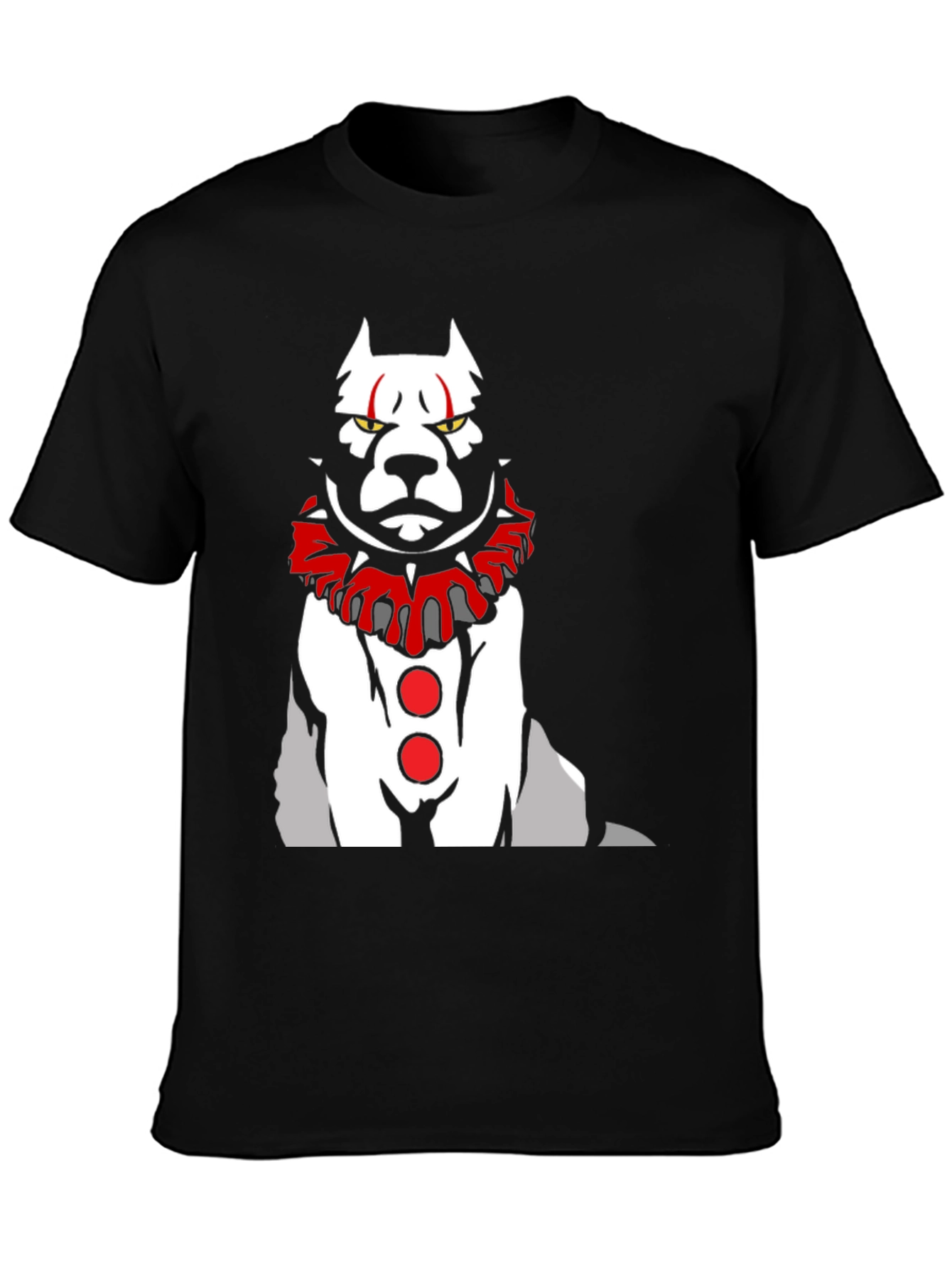 Black Scary Clown Dog Graphic T-Shirt view 3