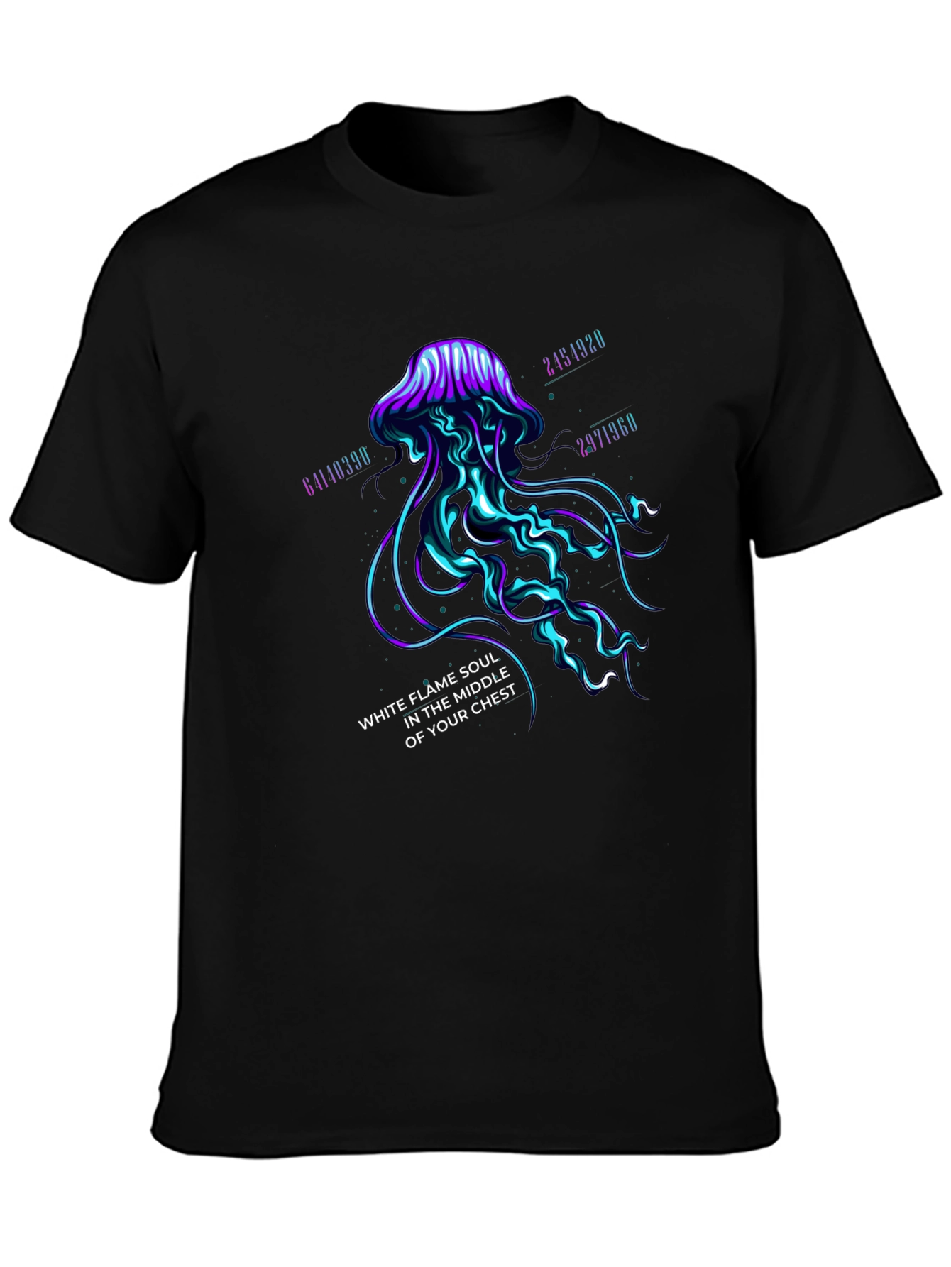Black Mystic Jellyfish Graphic Tee - White Flame Soul Shirt view 3