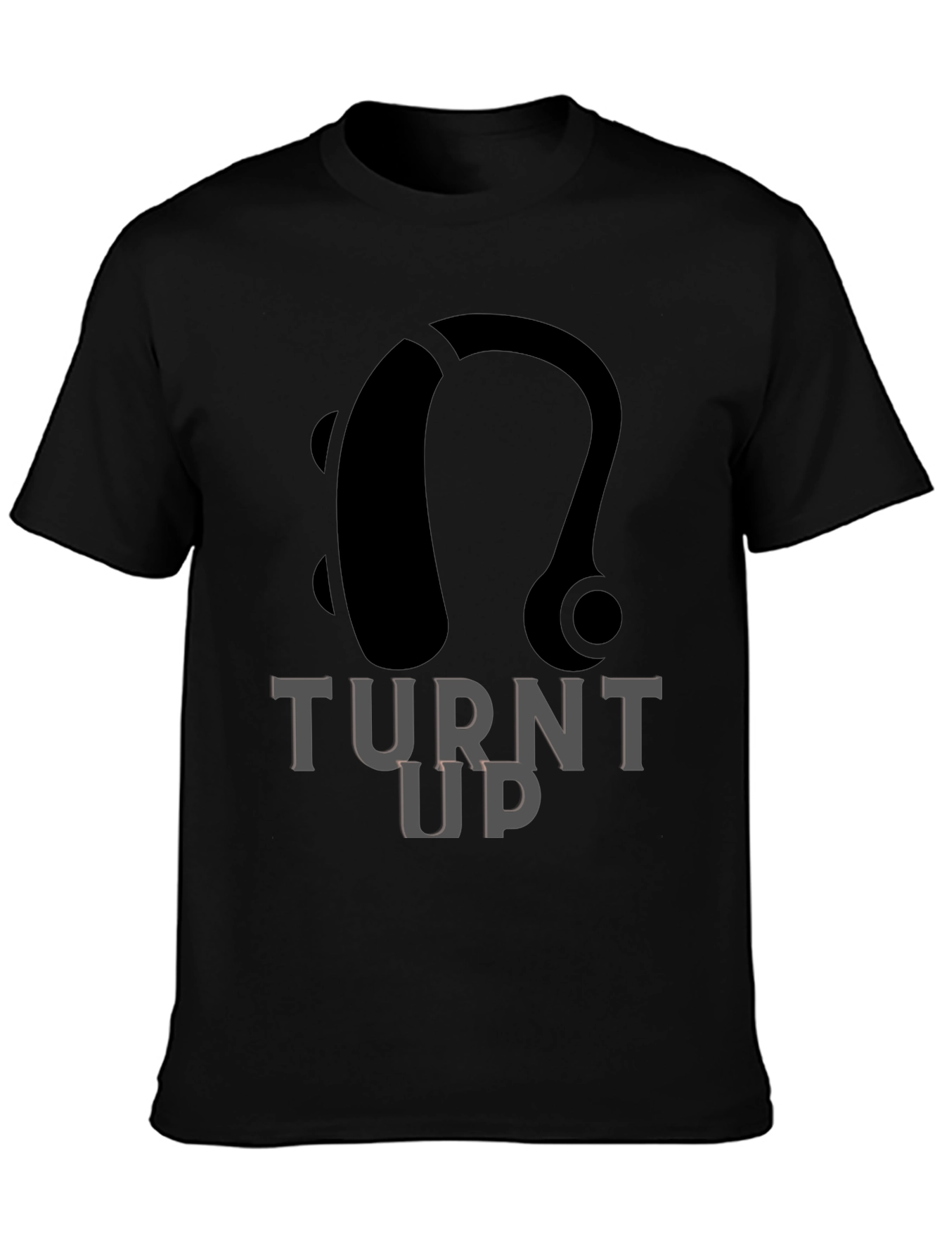 Turnt Up Hearing Aid Black Graphic Tee - 3
