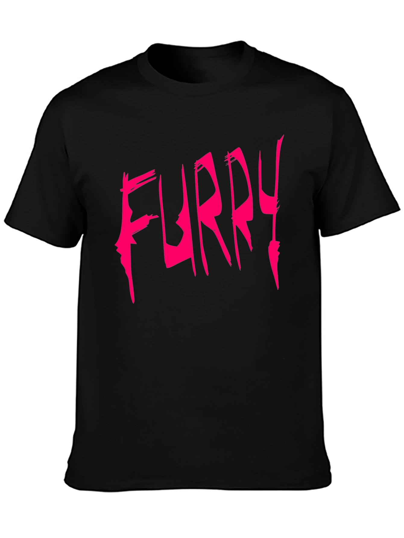 Black Furry Graphic Tee - Bold Statement Shirt view 3