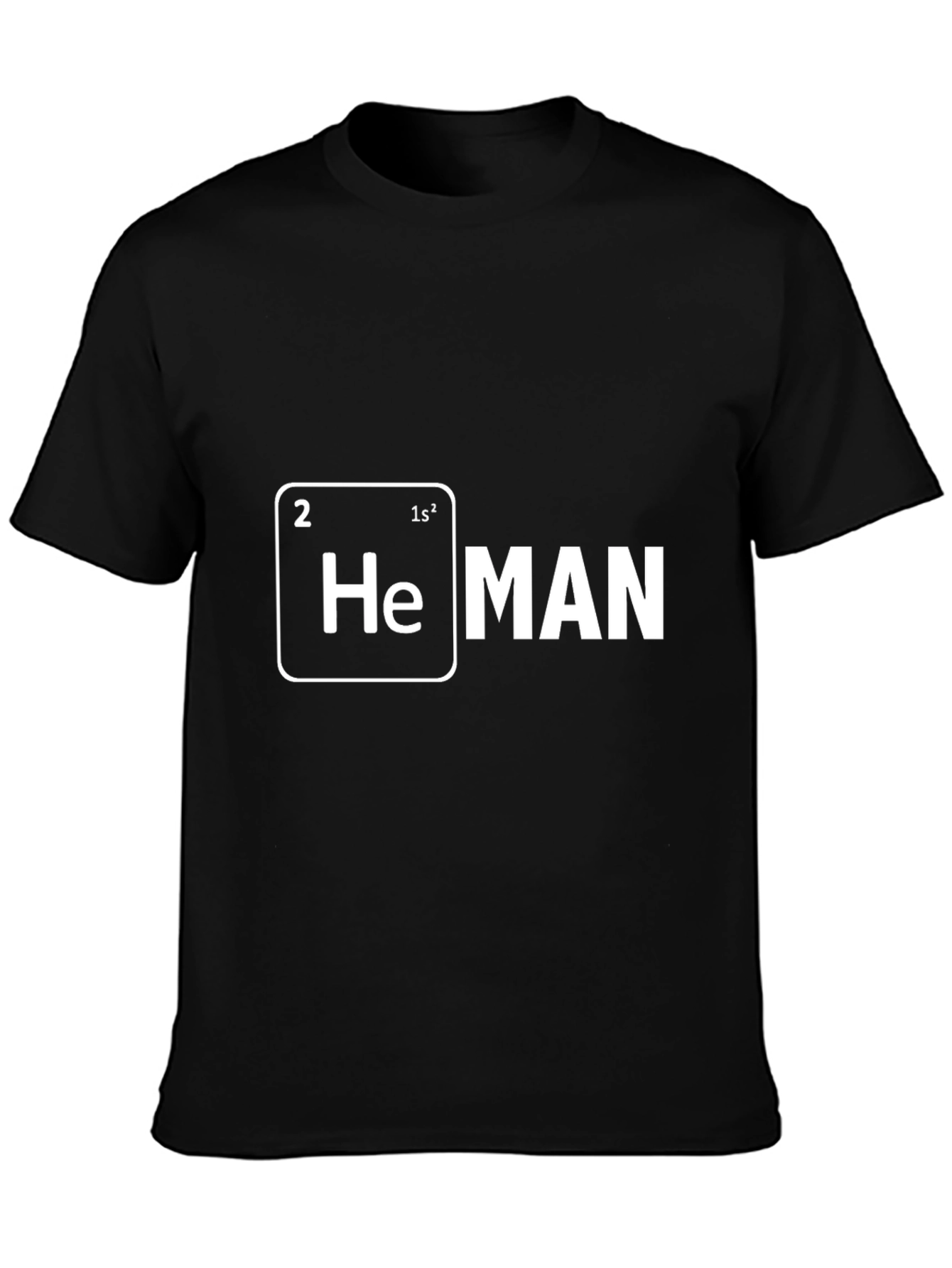 Black He MAN Periodic Table T-Shirt Funny Science Tee view 3