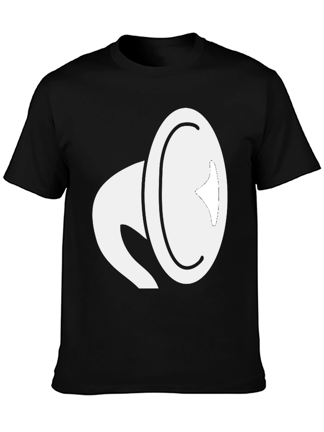 Black Cool Graphic Tee - White Megaphone Design view 3