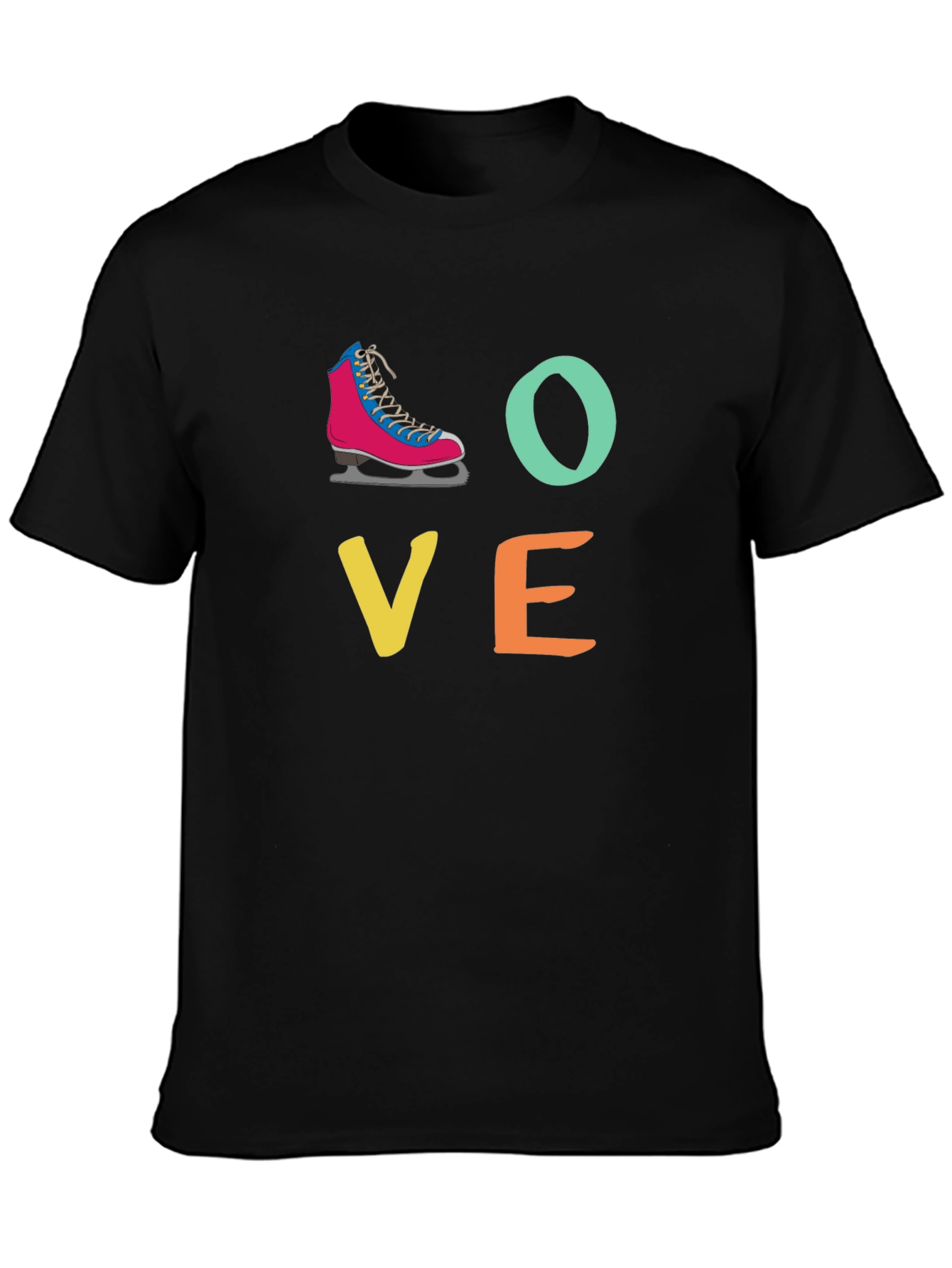 Black Love Ice Skating T-Shirt view 3