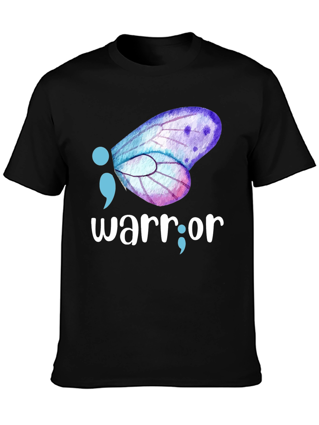 Black Warrior Semipcolon Butterfly Graphic Tee view 3