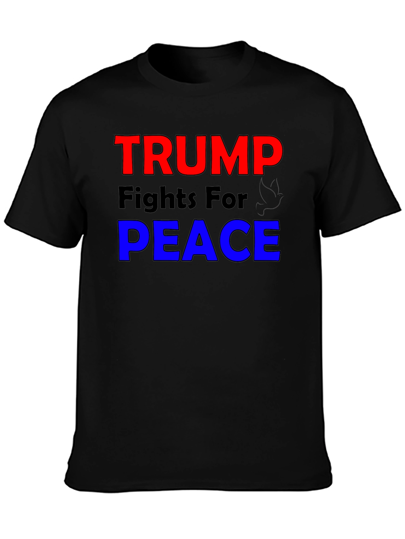 Black Trump Fights for Peace Graphic T-Shirt view 3