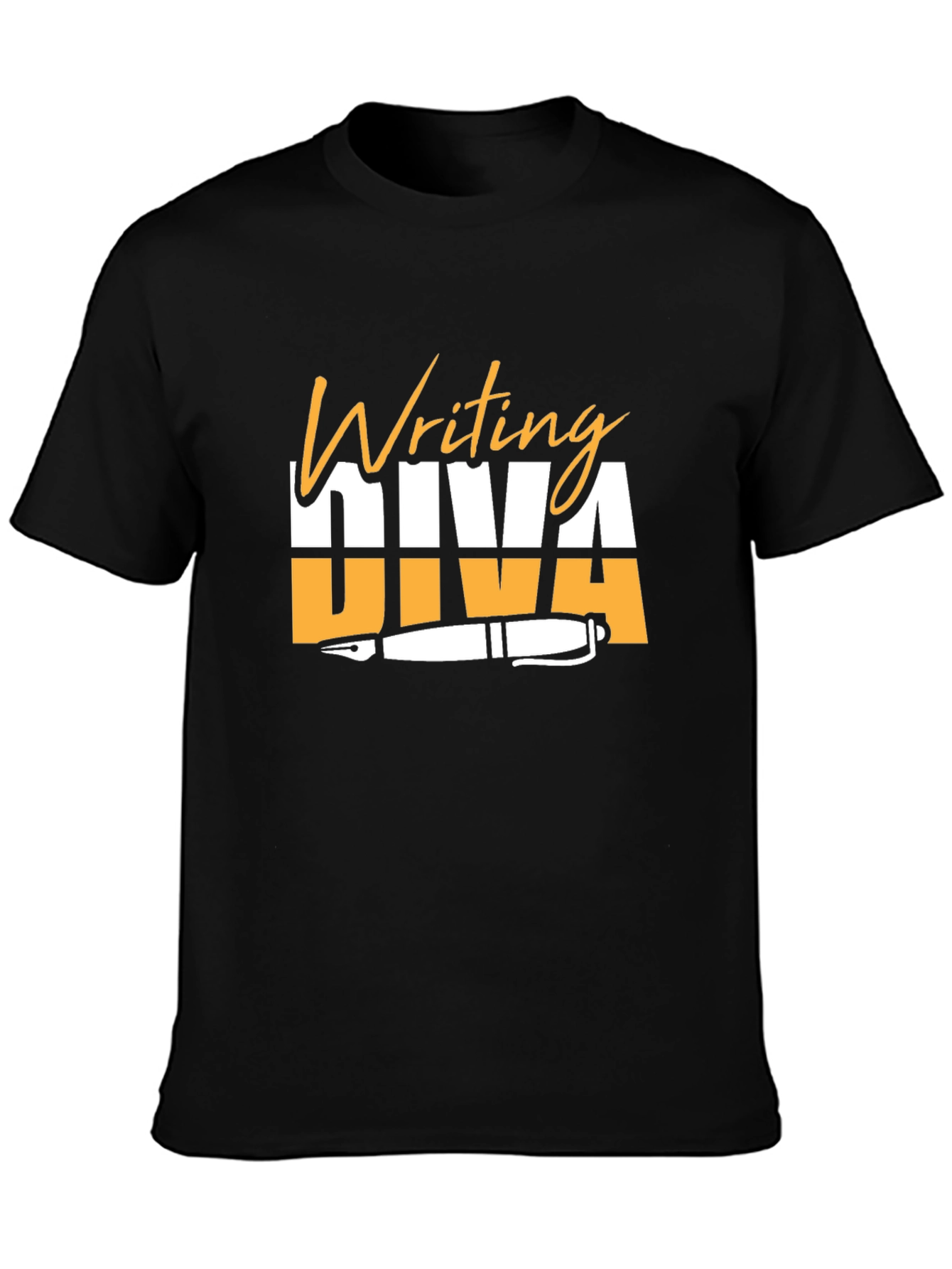 Black Writing Diva Black T-Shirt view 3