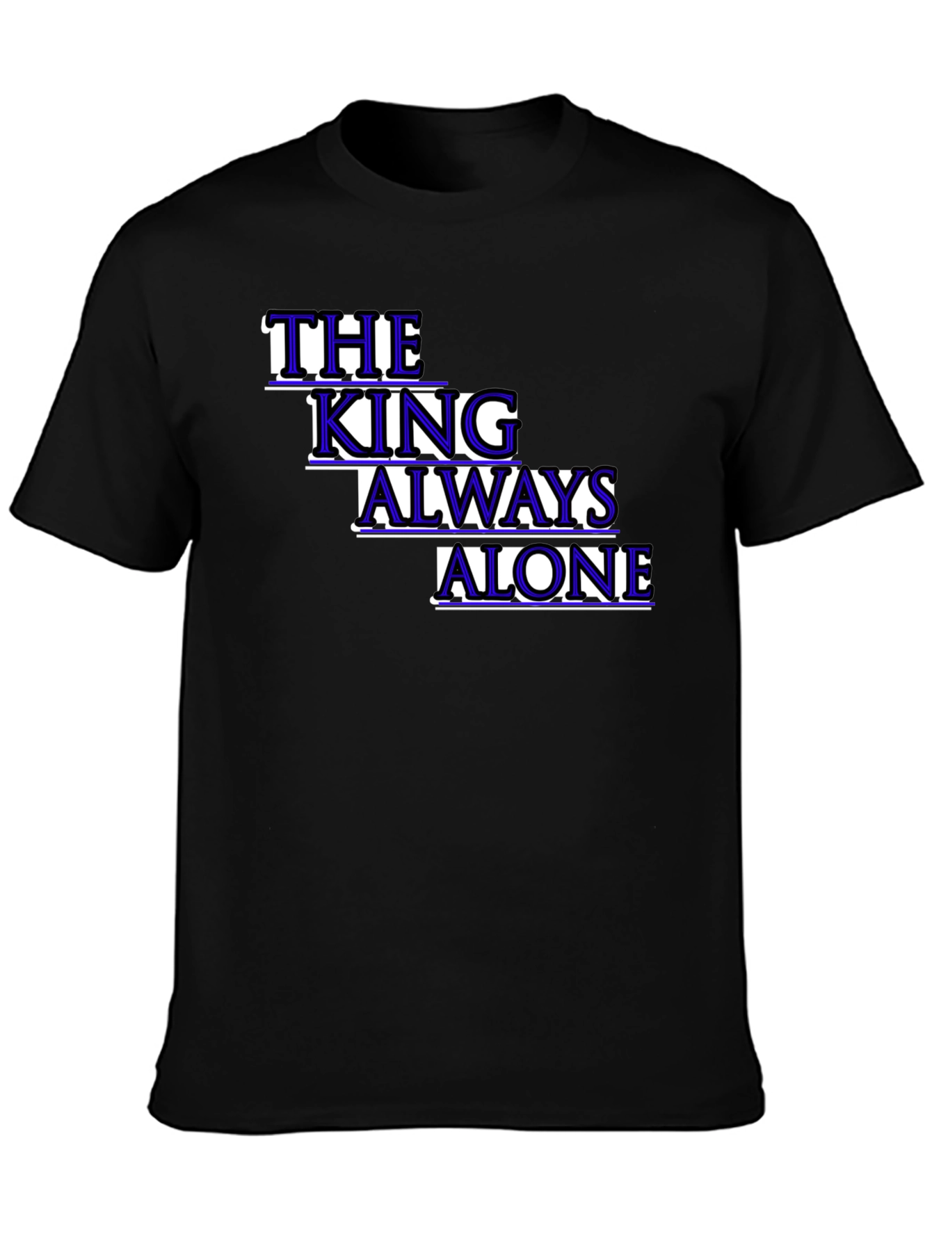 Black The King Always Alone Graphic Tee view 3