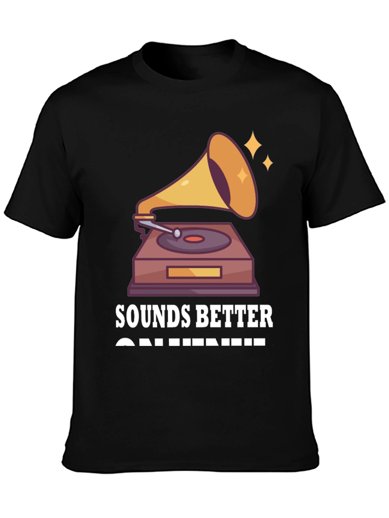 Black Sounds Better on Vinyl T-Shirt view 3