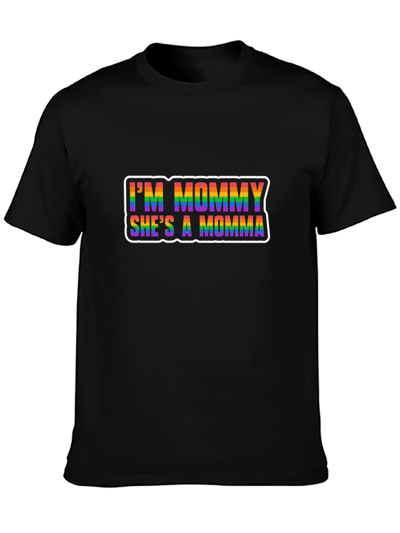 Black I'm Mommy She's A Momma LGBTQ+ Pride T-Shirt view 3