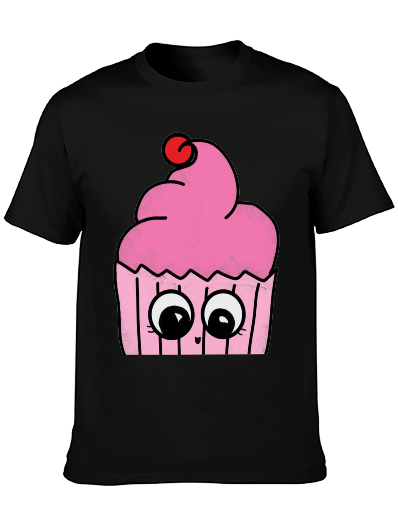 Black Cute Cupcake Graphic Tee - Soft Cotton Comfort view 3