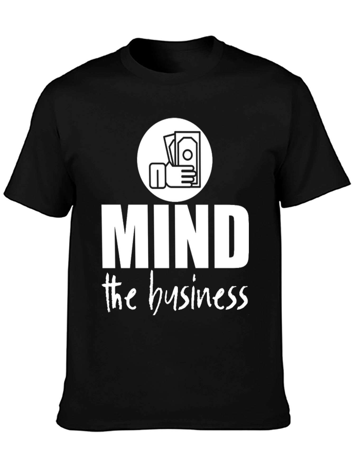 Black Mind the Business Graphic Tee - Black Cotton Shirt view 3
