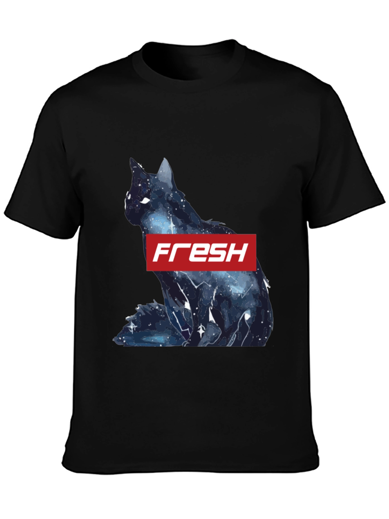 Fresh Galaxy Cat T-Shirt - Stylish Black Tee - 3
