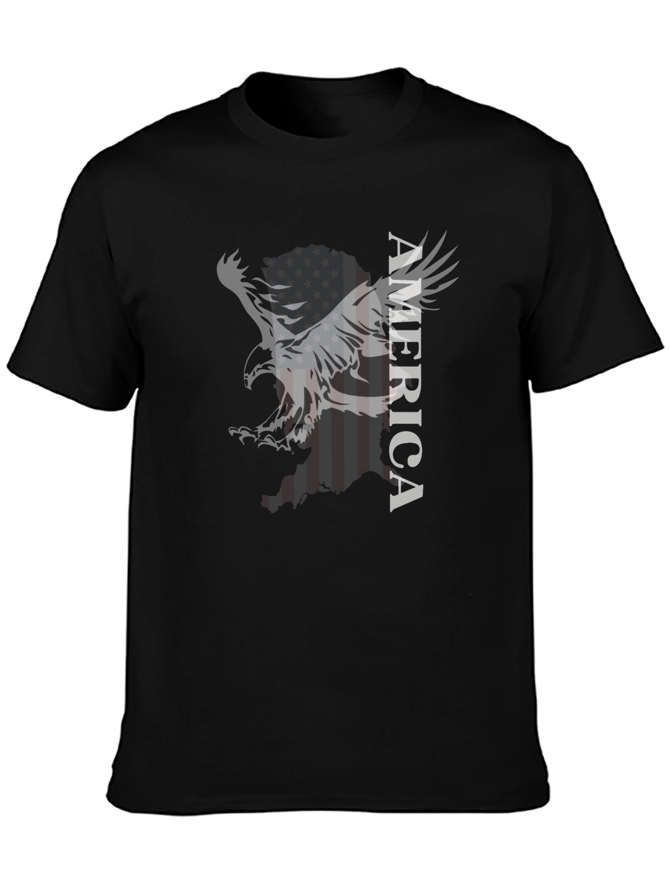 Black American Eagle Graphic Print T-Shirt view 3