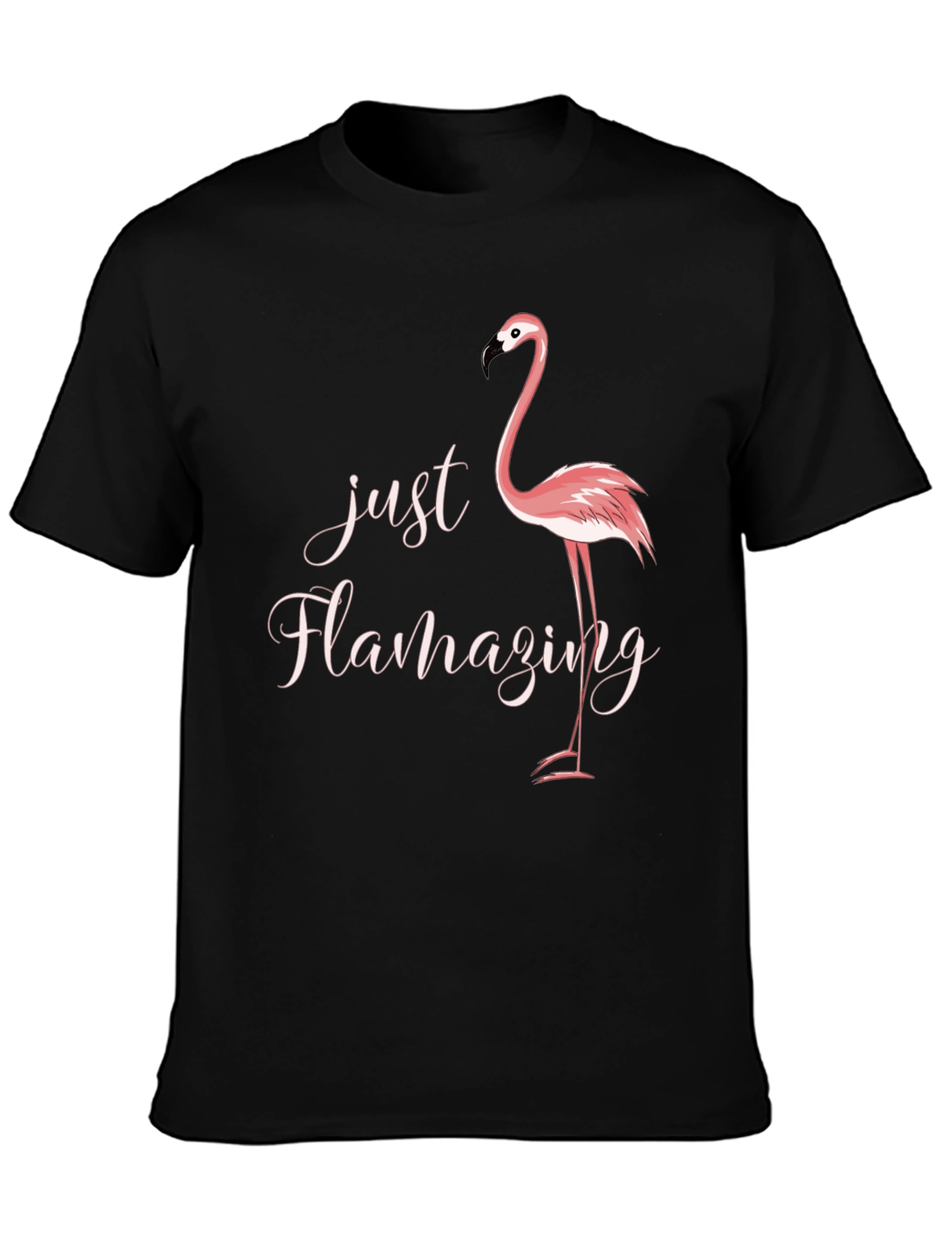 Black Just Flamazing Flamingo Graphic Tee - Black view 3