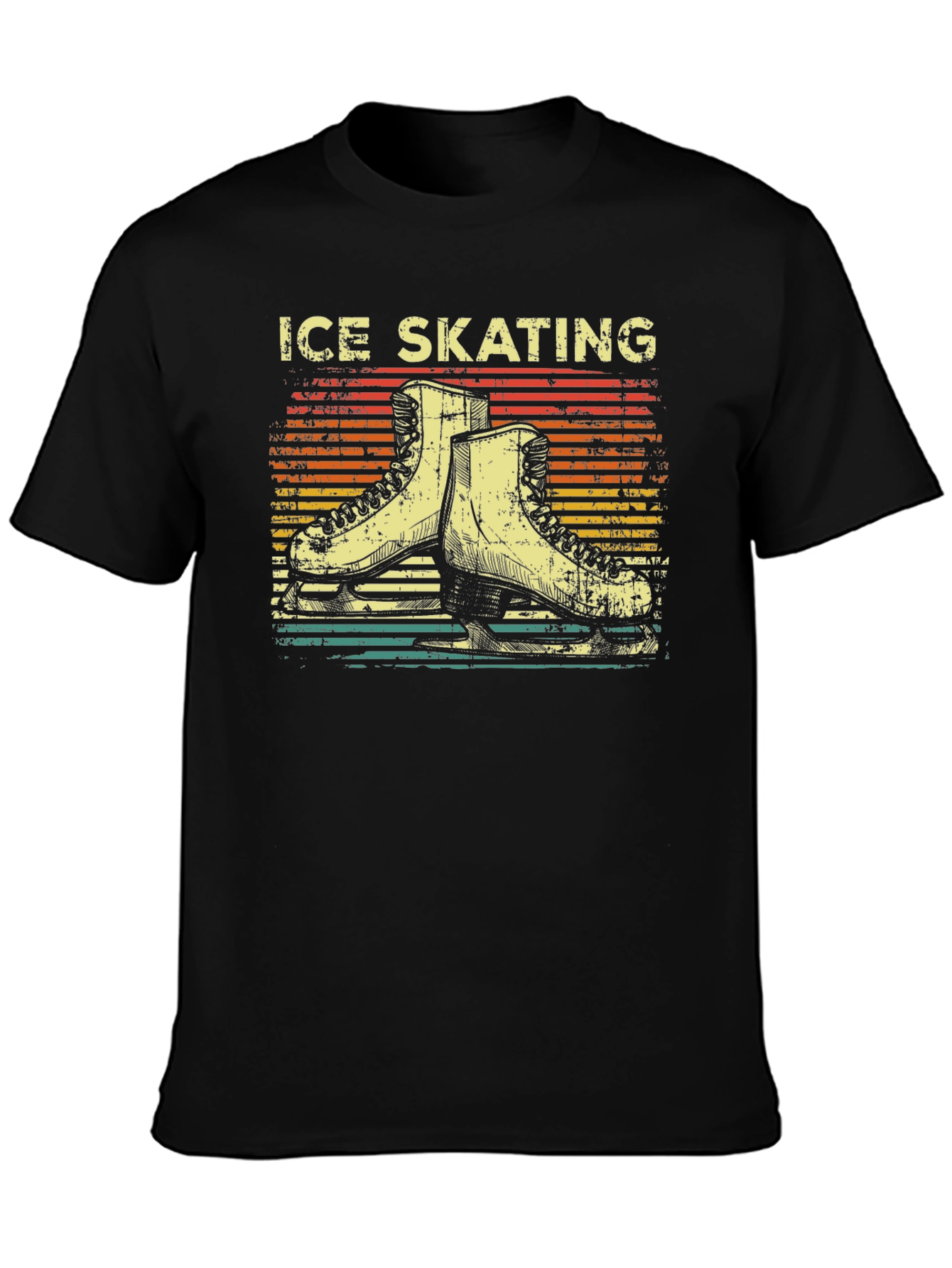 Black Retro Ice Skating T-Shirt view 3