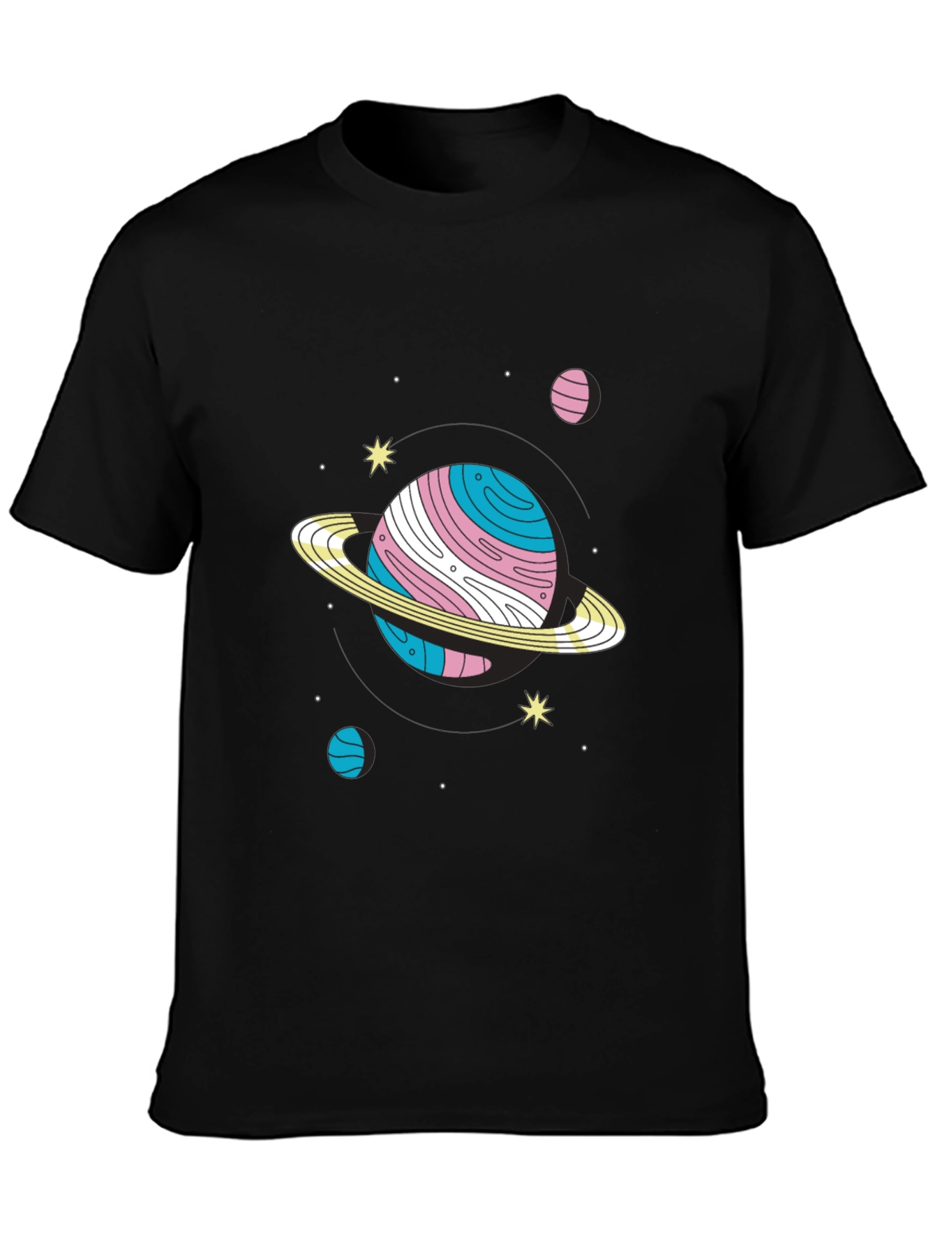 Black Trans Pride Planet Graphic T-Shirt view 3