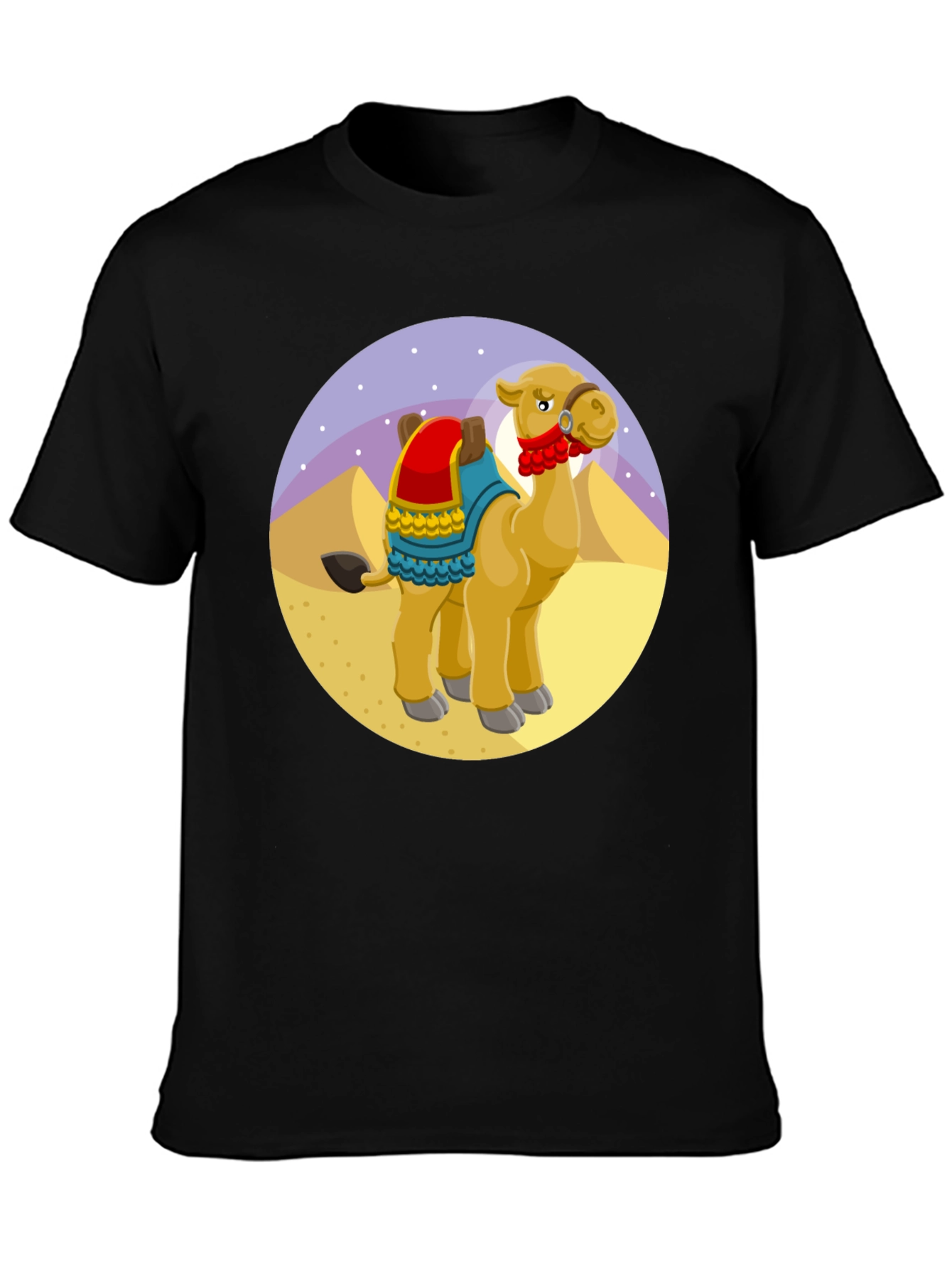 Black Cartoon Camel T-Shirt view 3